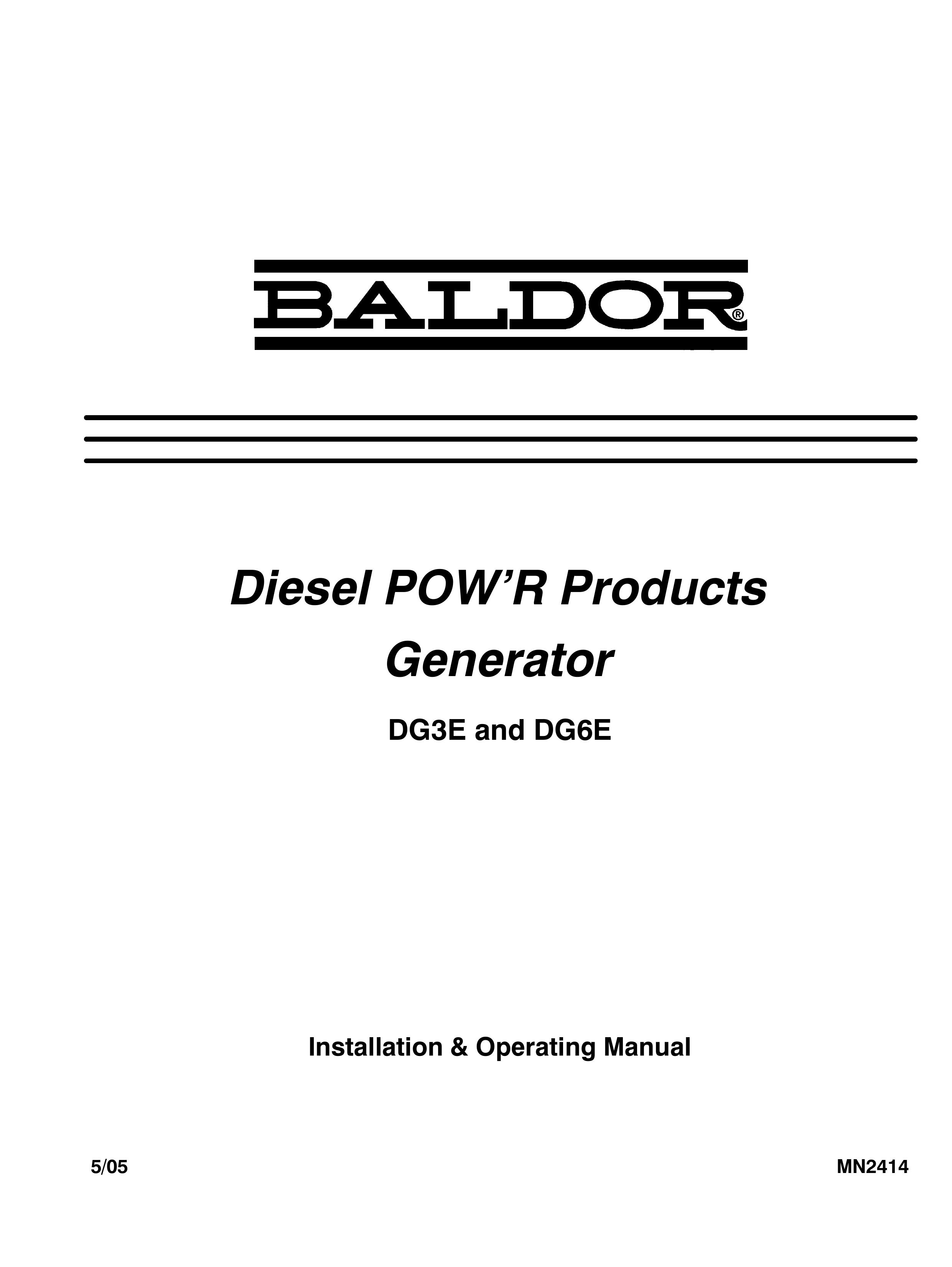 Baldor DG6E Portable Generator User Manual