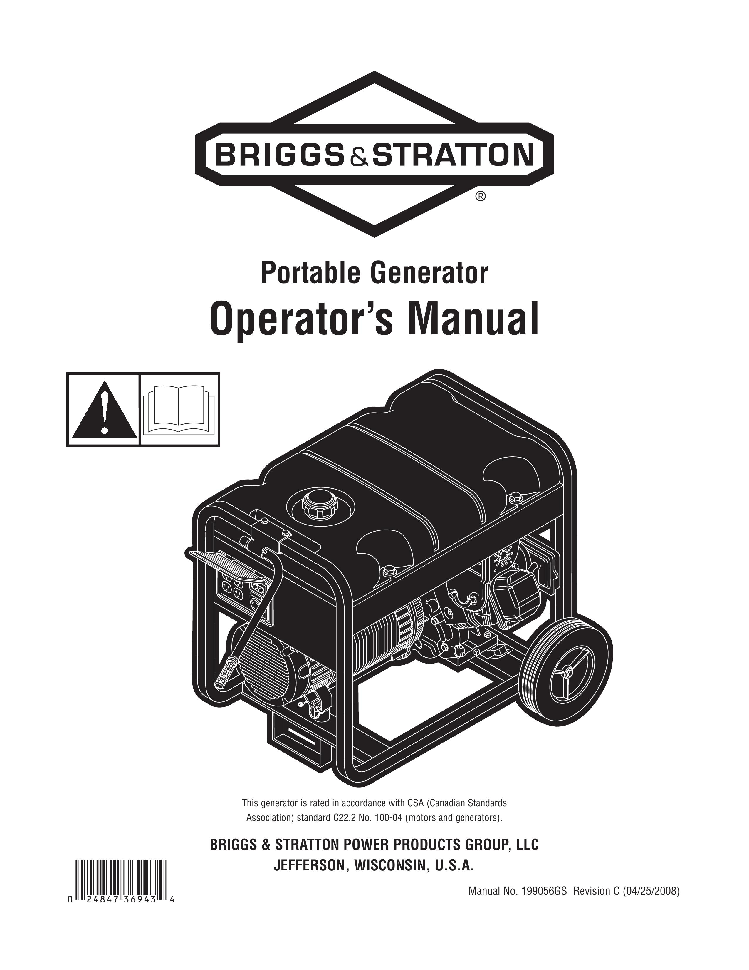 Briggs & Stratton 030209-2 Portable Generator User Manual