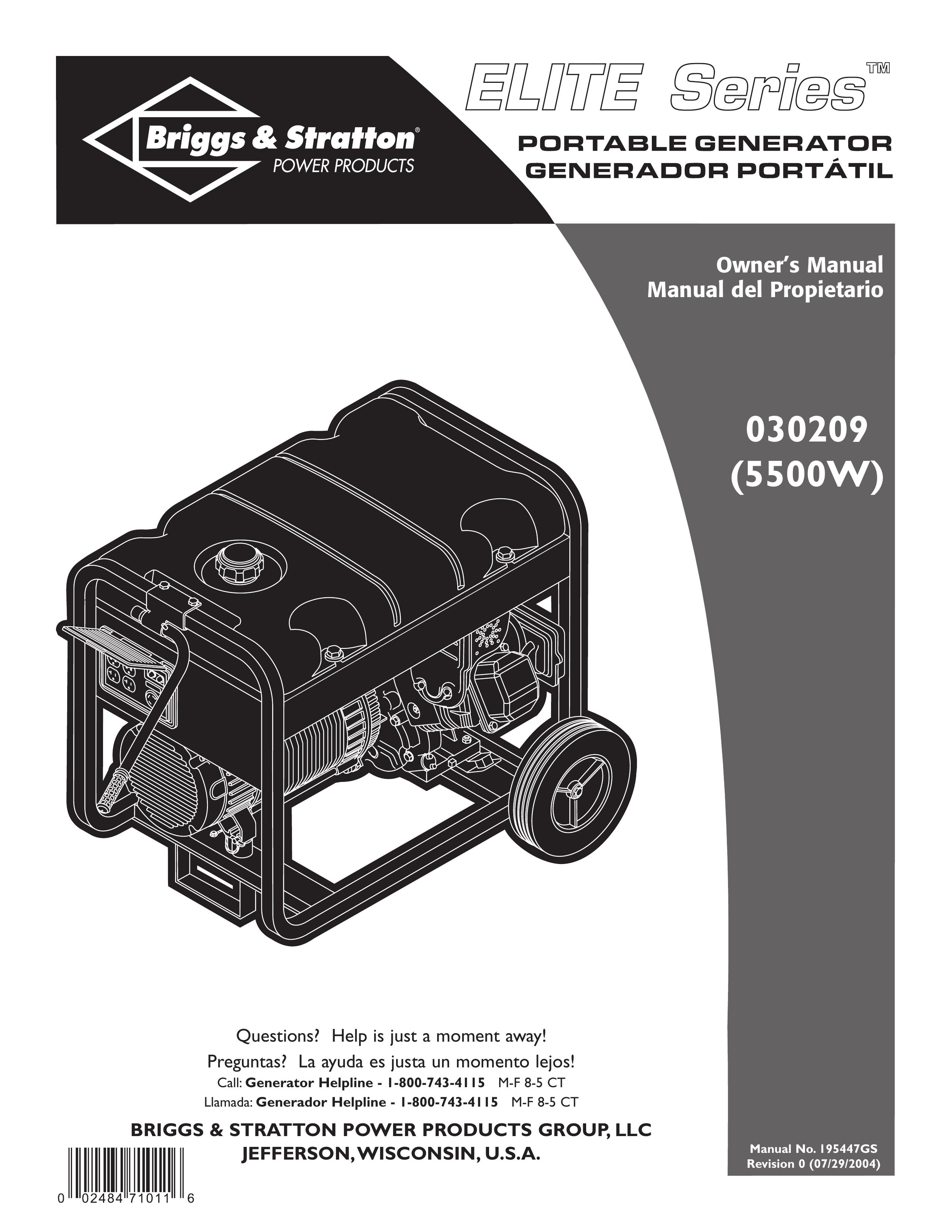 Briggs & Stratton 30209 Portable Generator User Manual