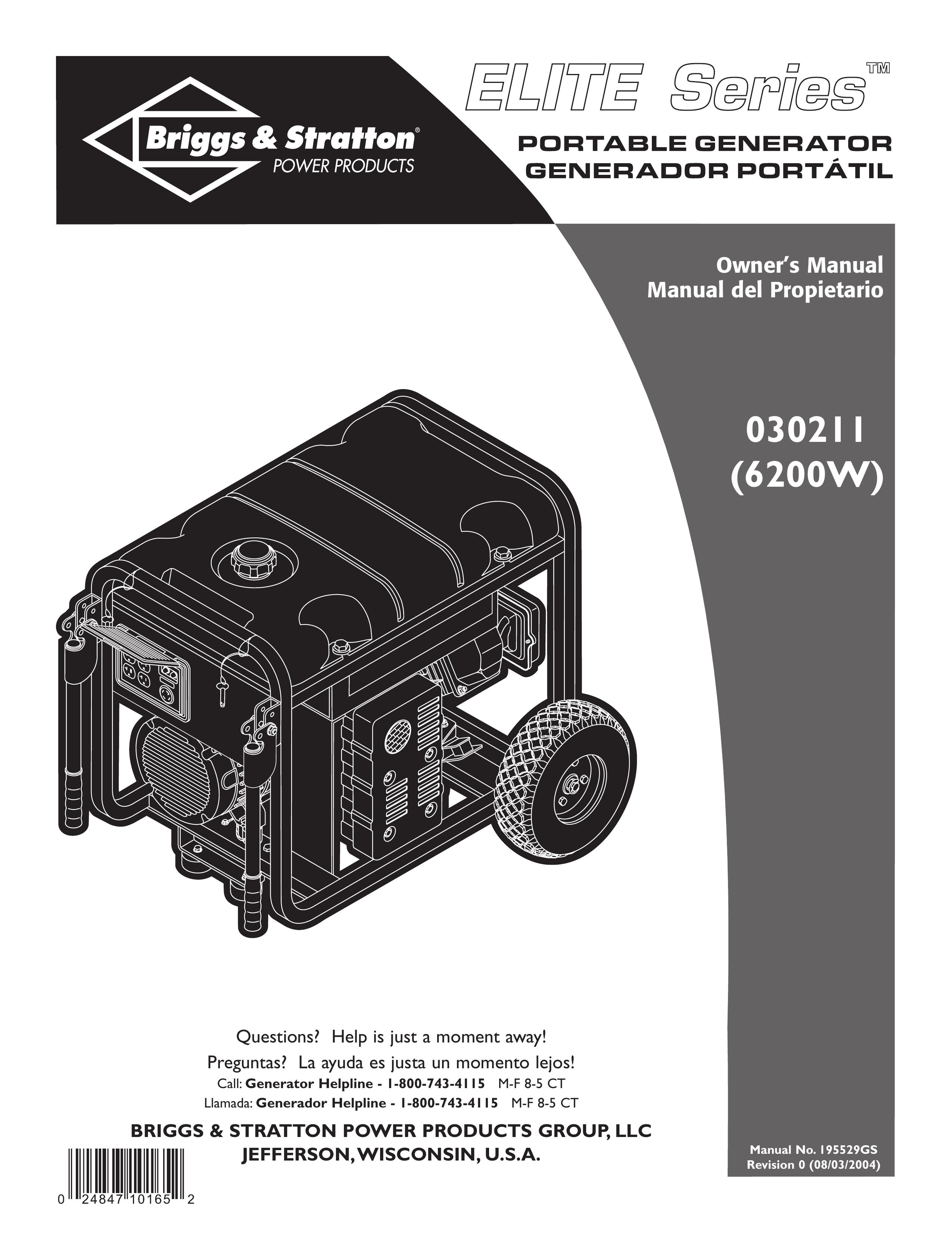 Briggs & Stratton 030211 Portable Generator User Manual