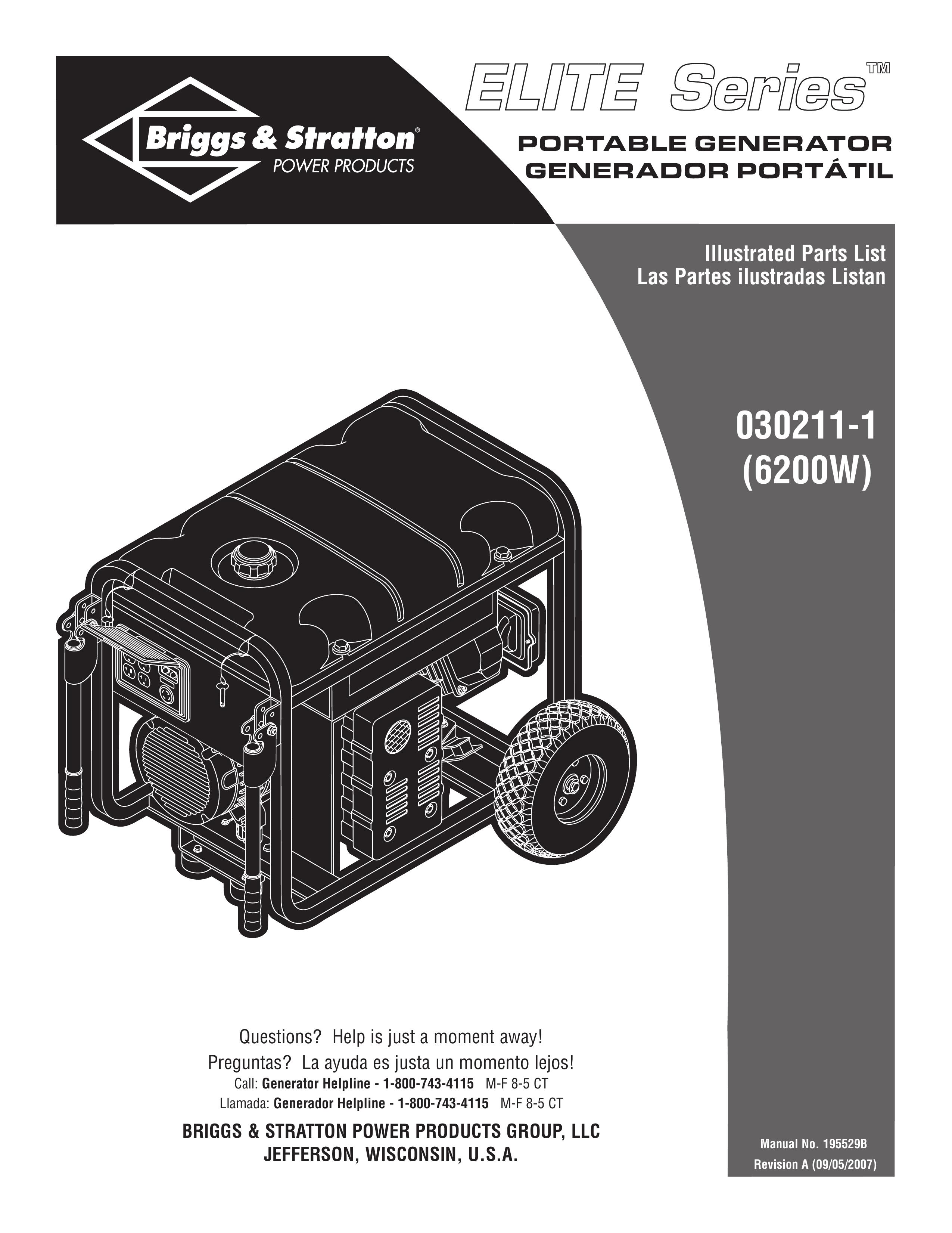 Briggs & Stratton 030211-1 Portable Generator User Manual