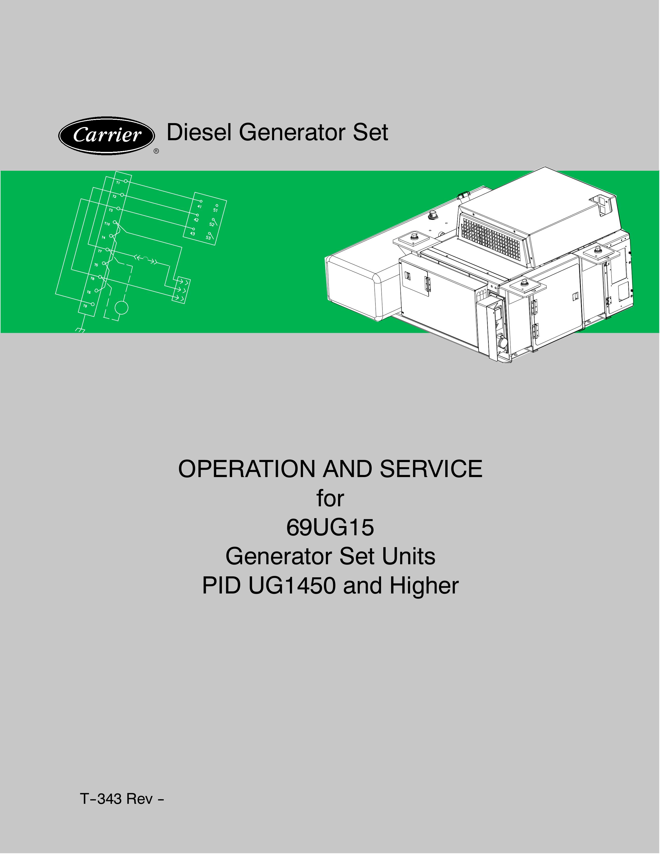 Carrier 69UG15 Portable Generator User Manual
