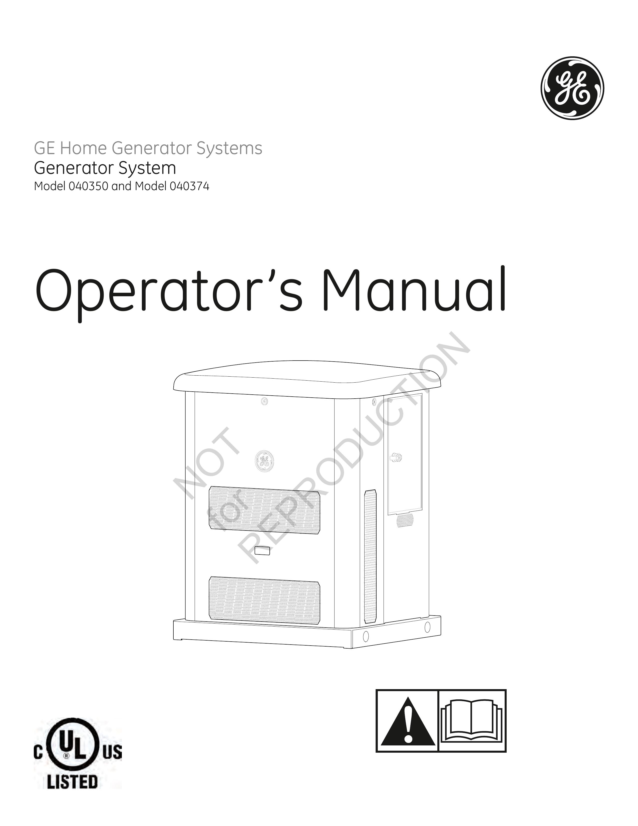 GE 40374 Portable Generator User Manual