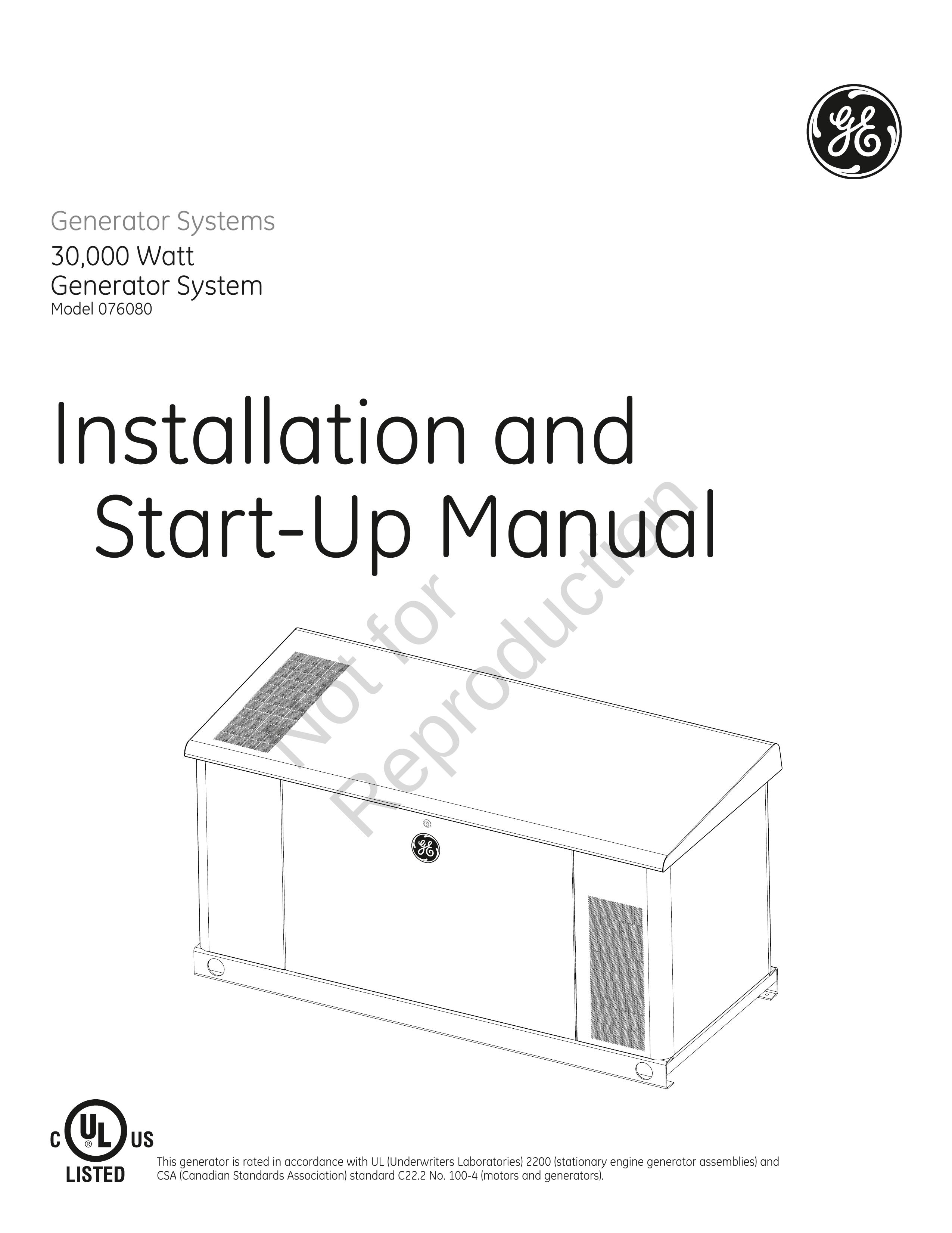 GE 76080 Portable Generator User Manual