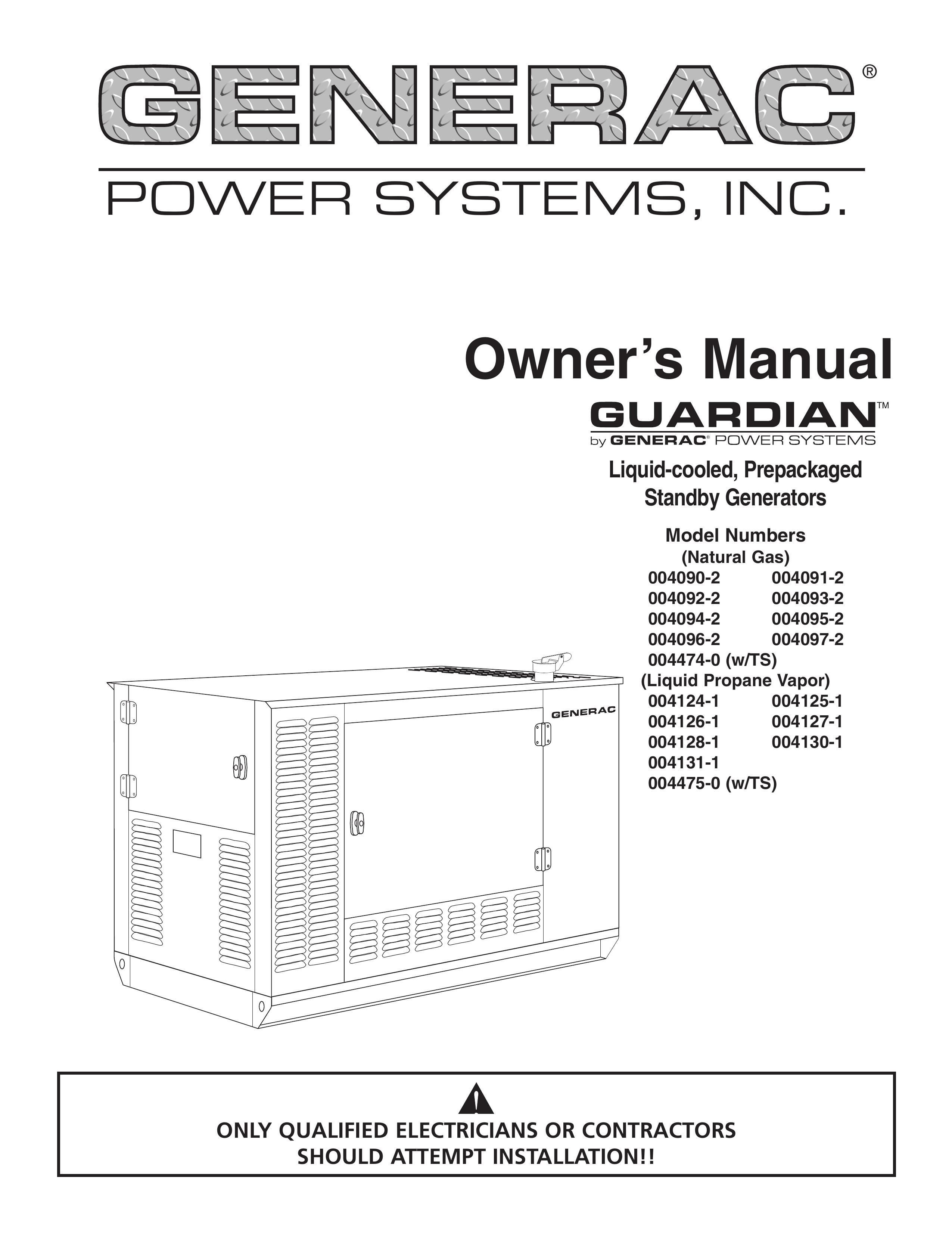 Generac 004090-2, 004091-2, 004092-2, 004093-2, 004094-2, 004095-2, 004096-2, 004097-2, 004474-0 Portable Generator User Manual