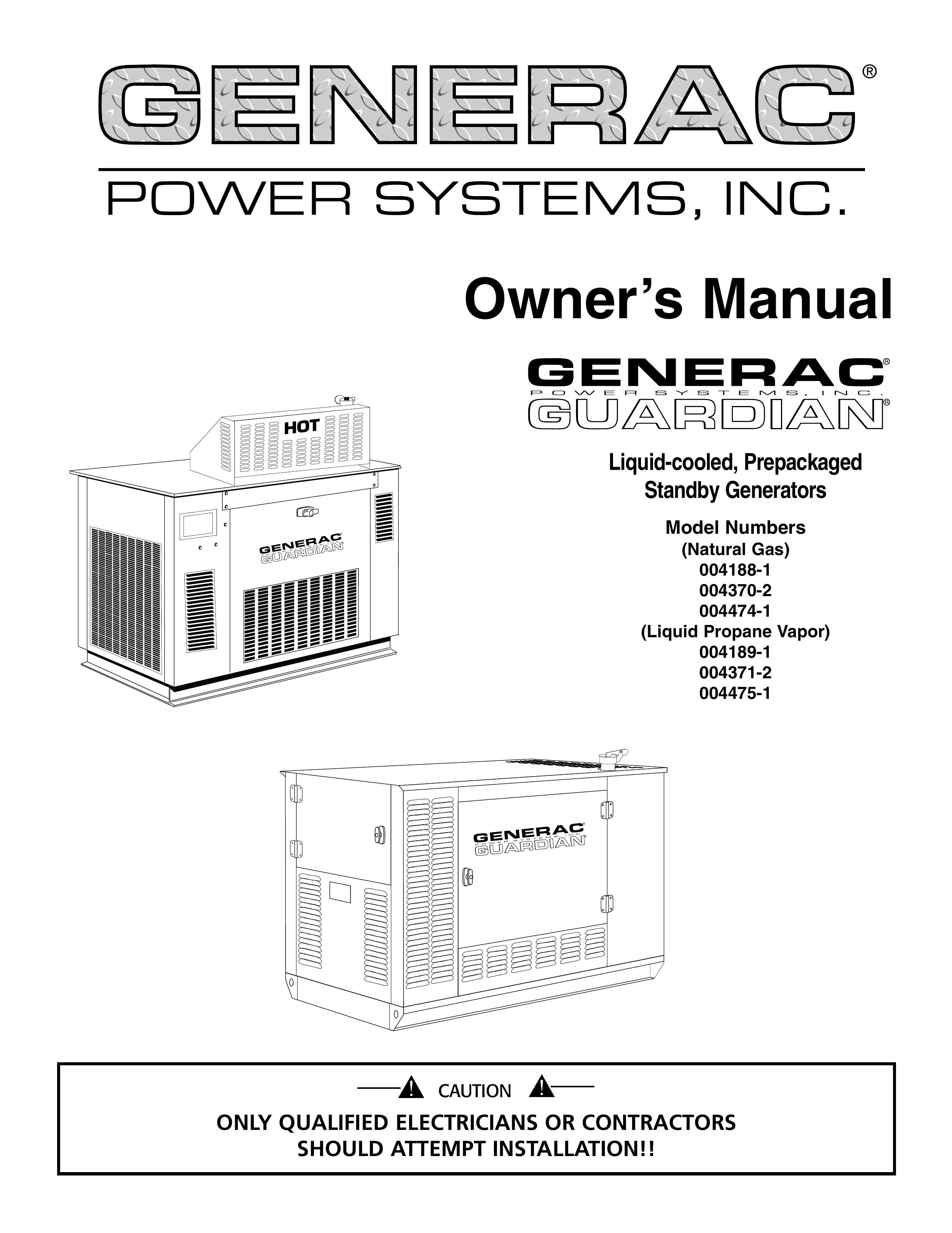 Generac 004188-1 Portable Generator User Manual