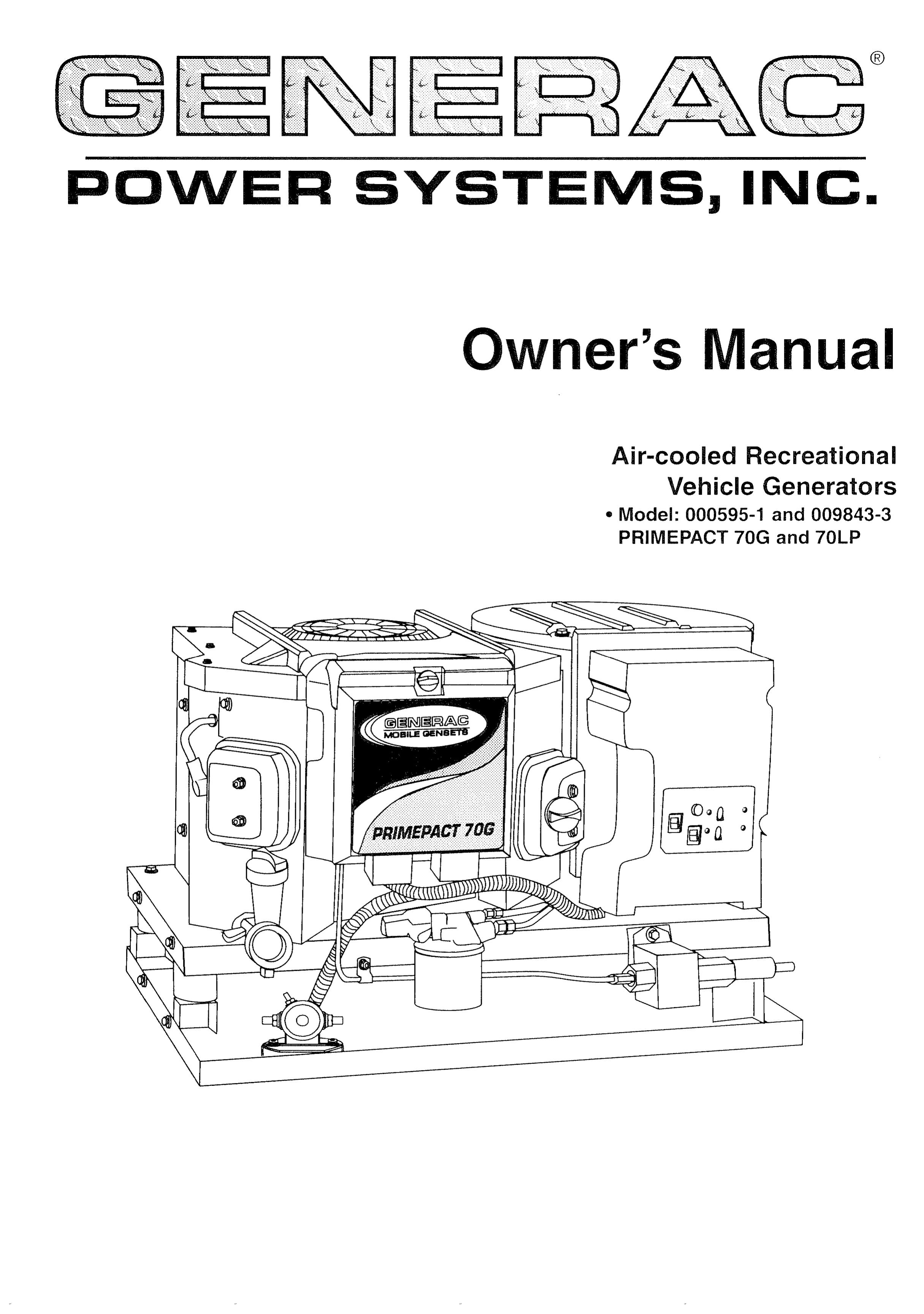 Generac Power Systems 000595-1 Portable Generator User Manual