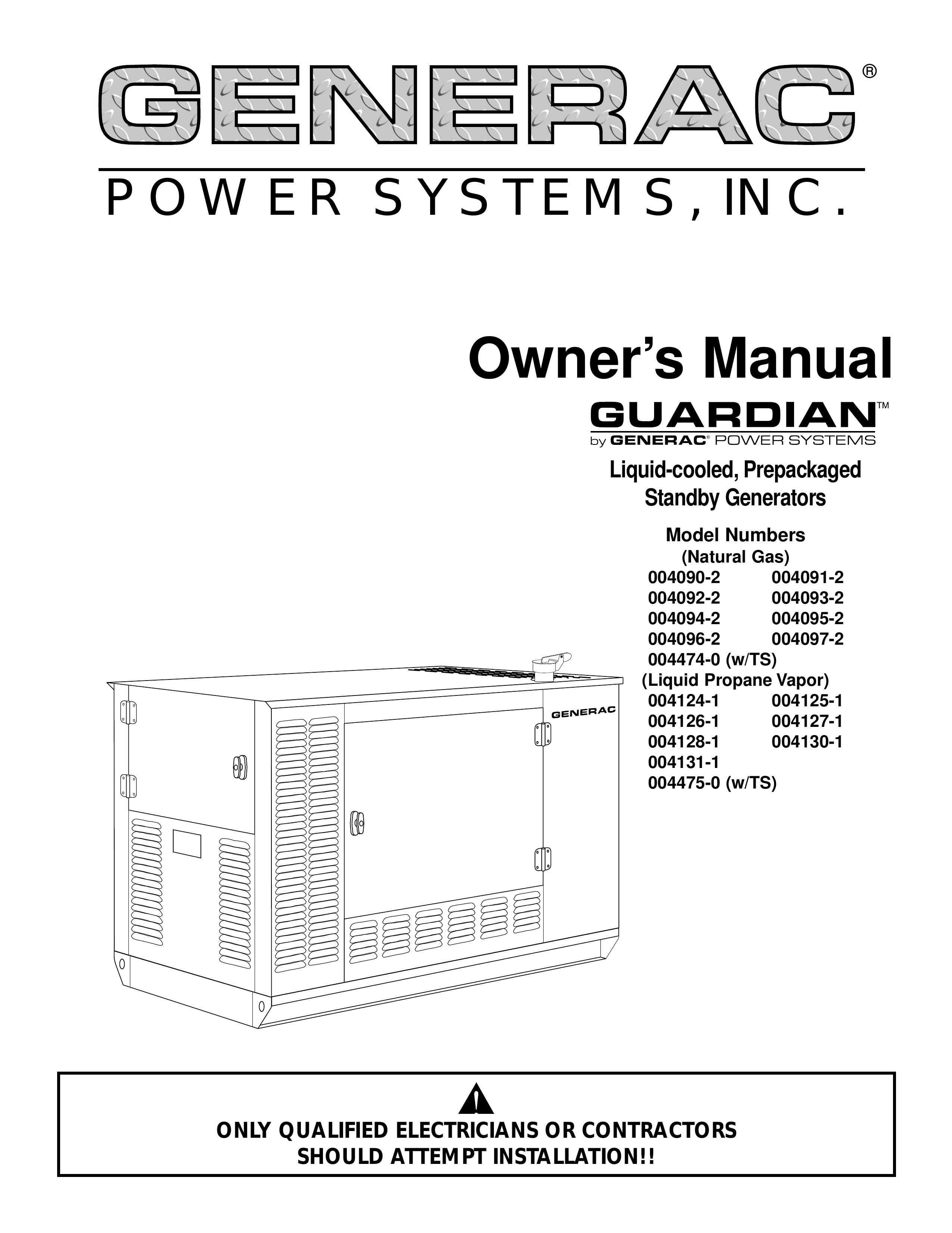 Generac Power Systems 004090-2, 004091-2, 004092-2, 004093-2, 004094-2, 004095-2, 004096-2, 004097-2, 004474-0, 004124-1, 004125-1, 004126-1, 004127-1, 004128-1, 004130-1, 004131-1, 004475-0 Portable Generator User Manual