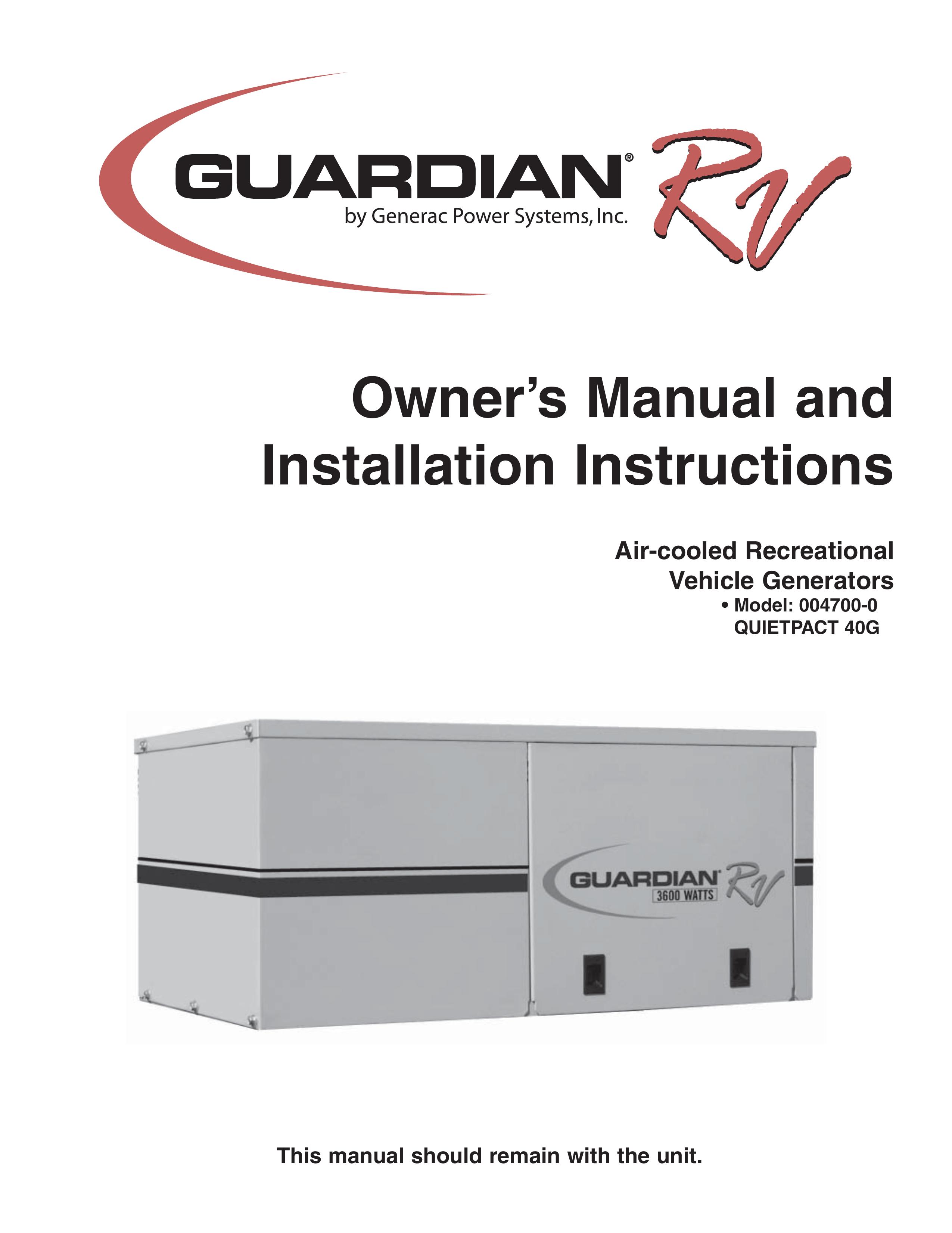 Generac Power Systems 004700-00 Portable Generator User Manual