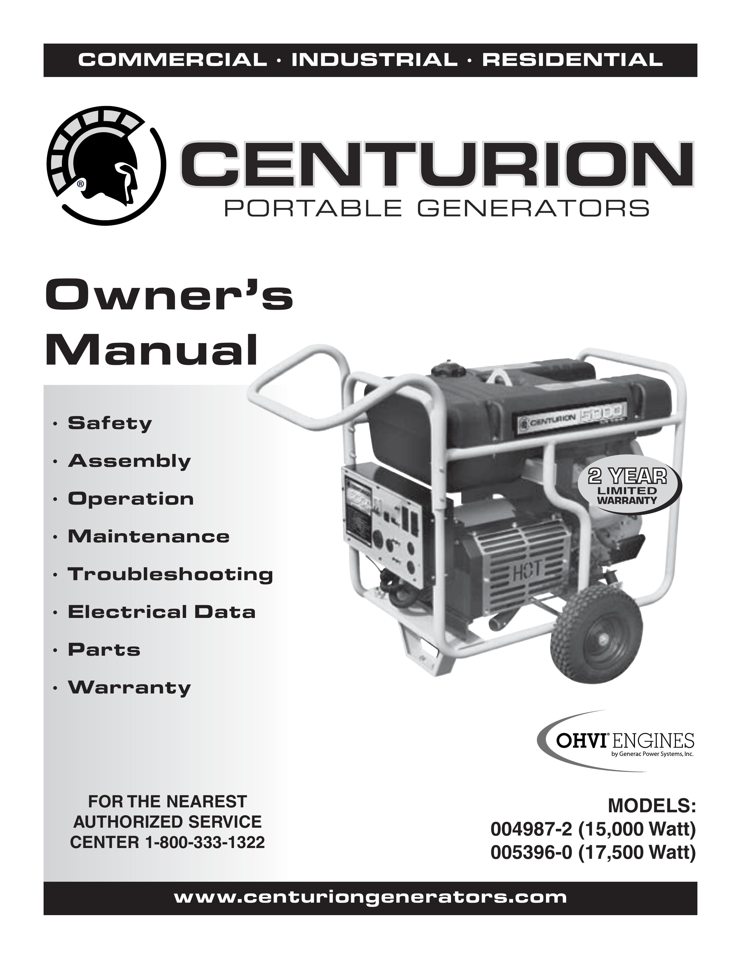 Generac Power Systems 004987-2, 005396-0 Portable Generator User Manual