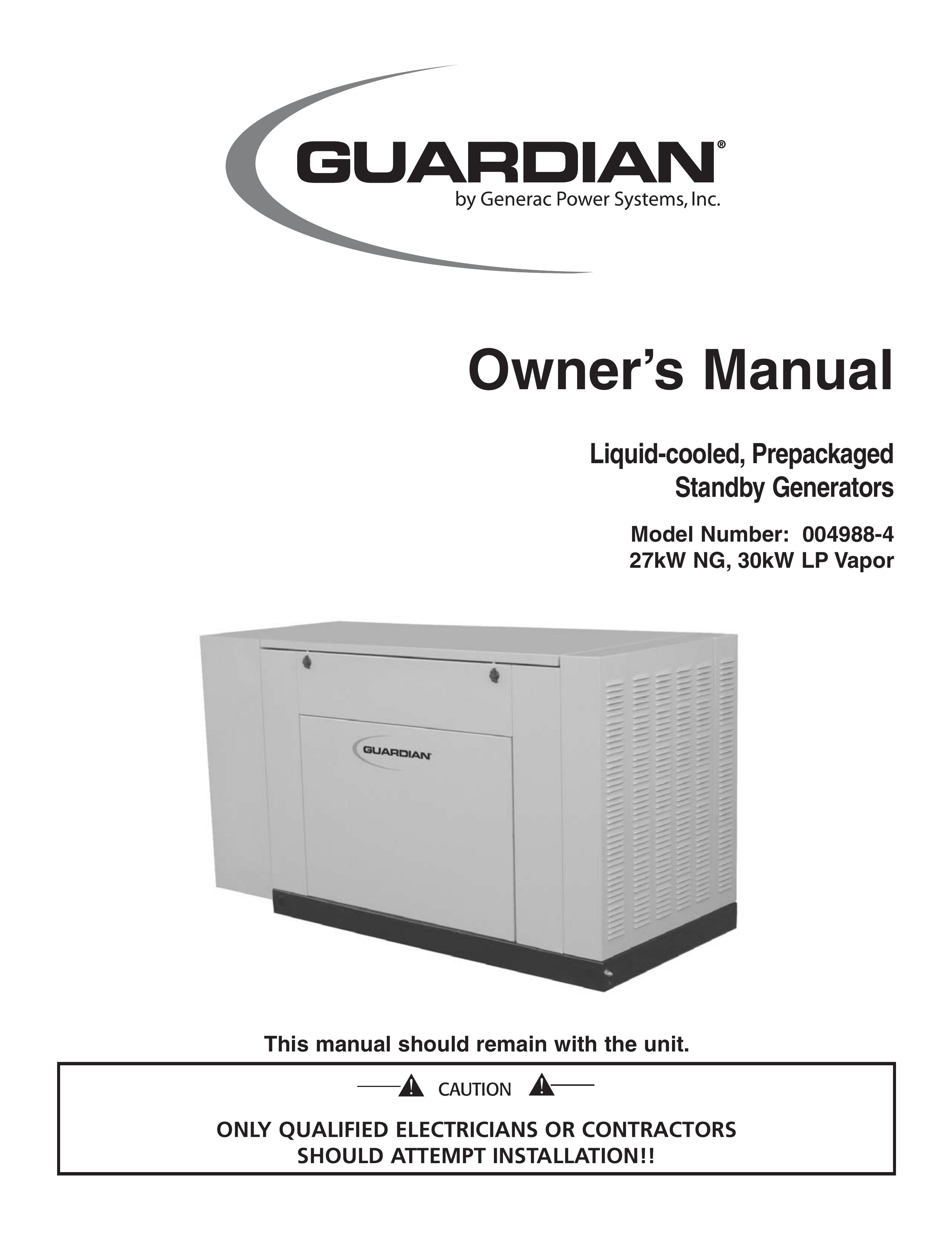 Generac Power Systems 004988-4 Portable Generator User Manual