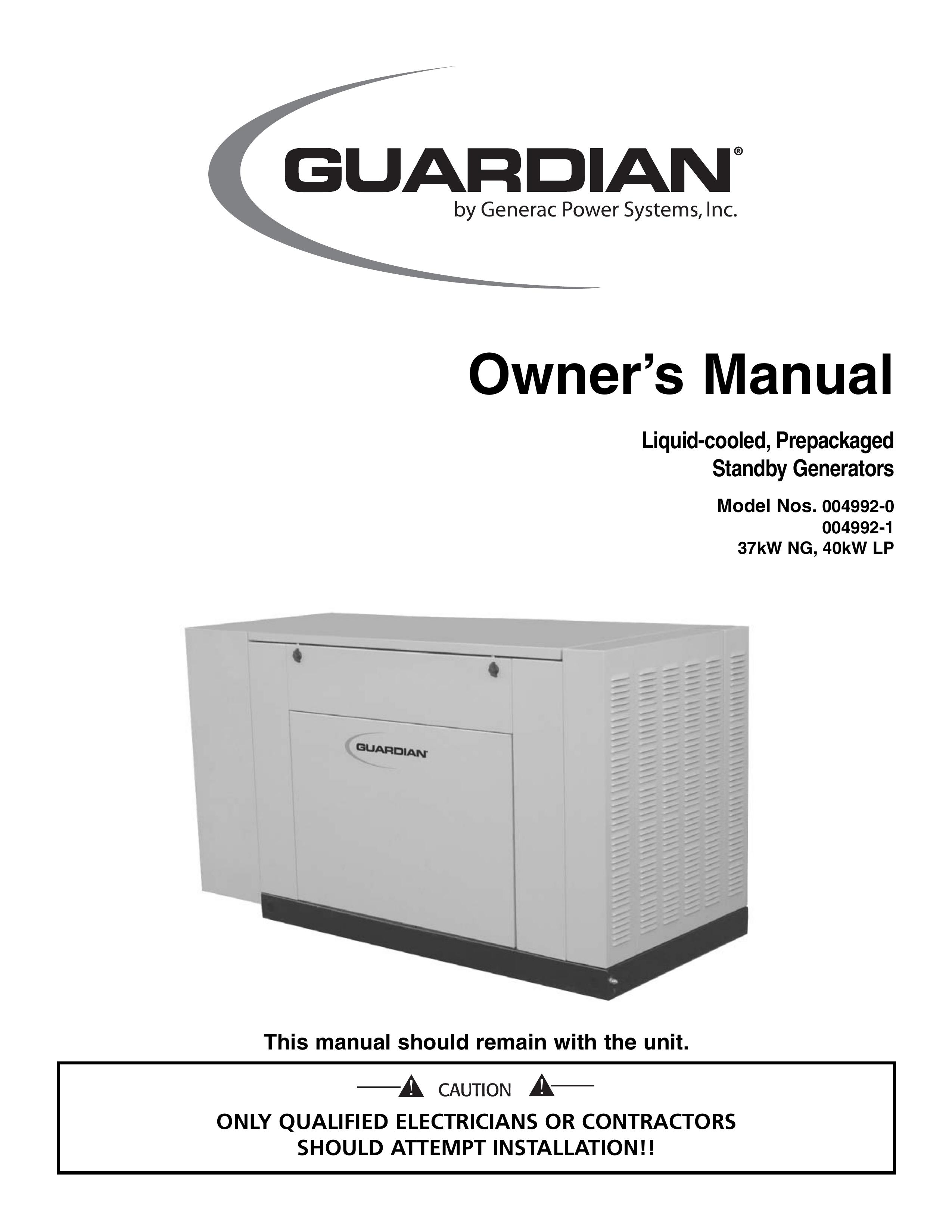 Generac Power Systems 004992-0, 004992-1 Portable Generator User Manual