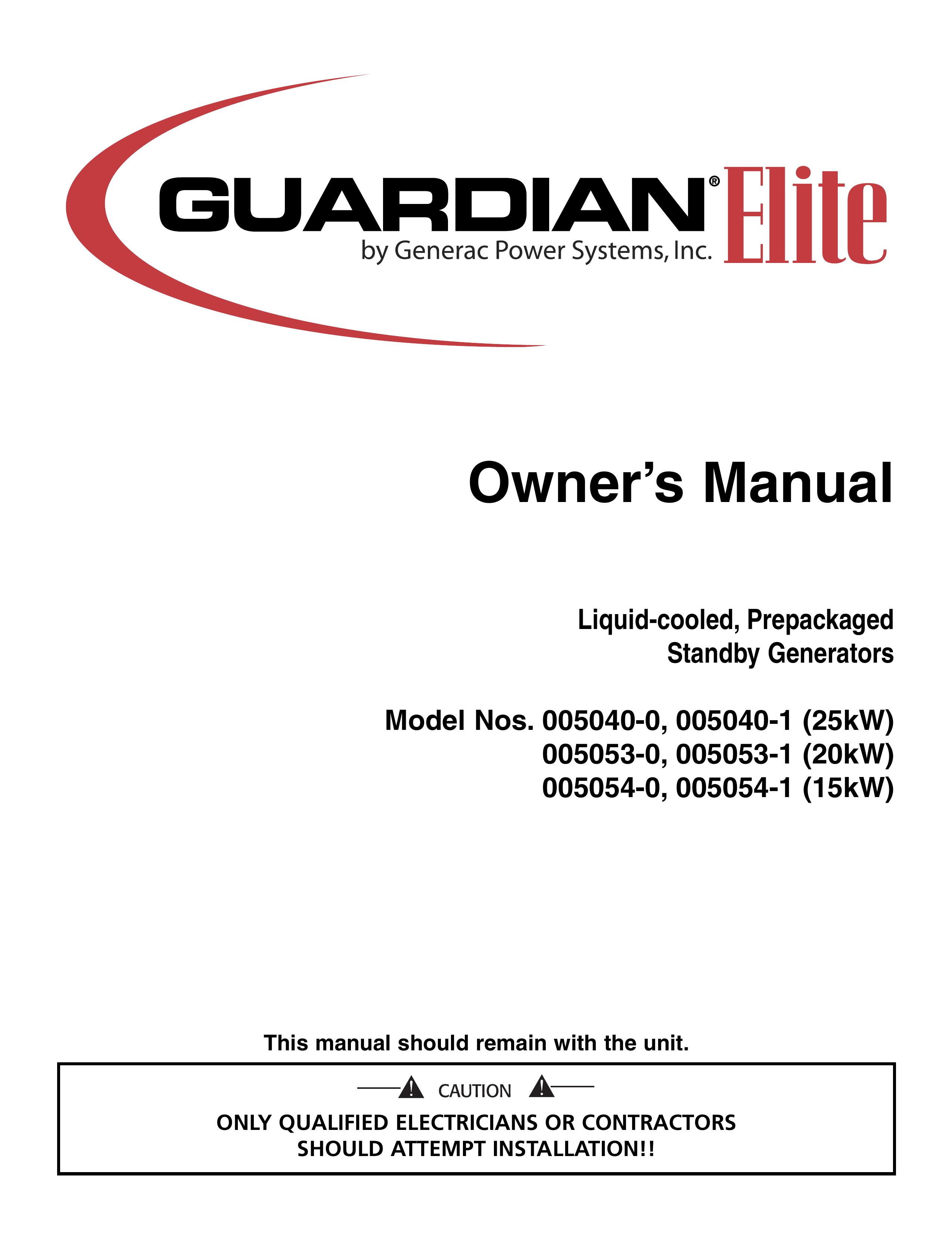 Generac Power Systems 005040-0, 005040-1, 005053-0, 005053-1, 005054-0, 005054-1 Portable Generator User Manual