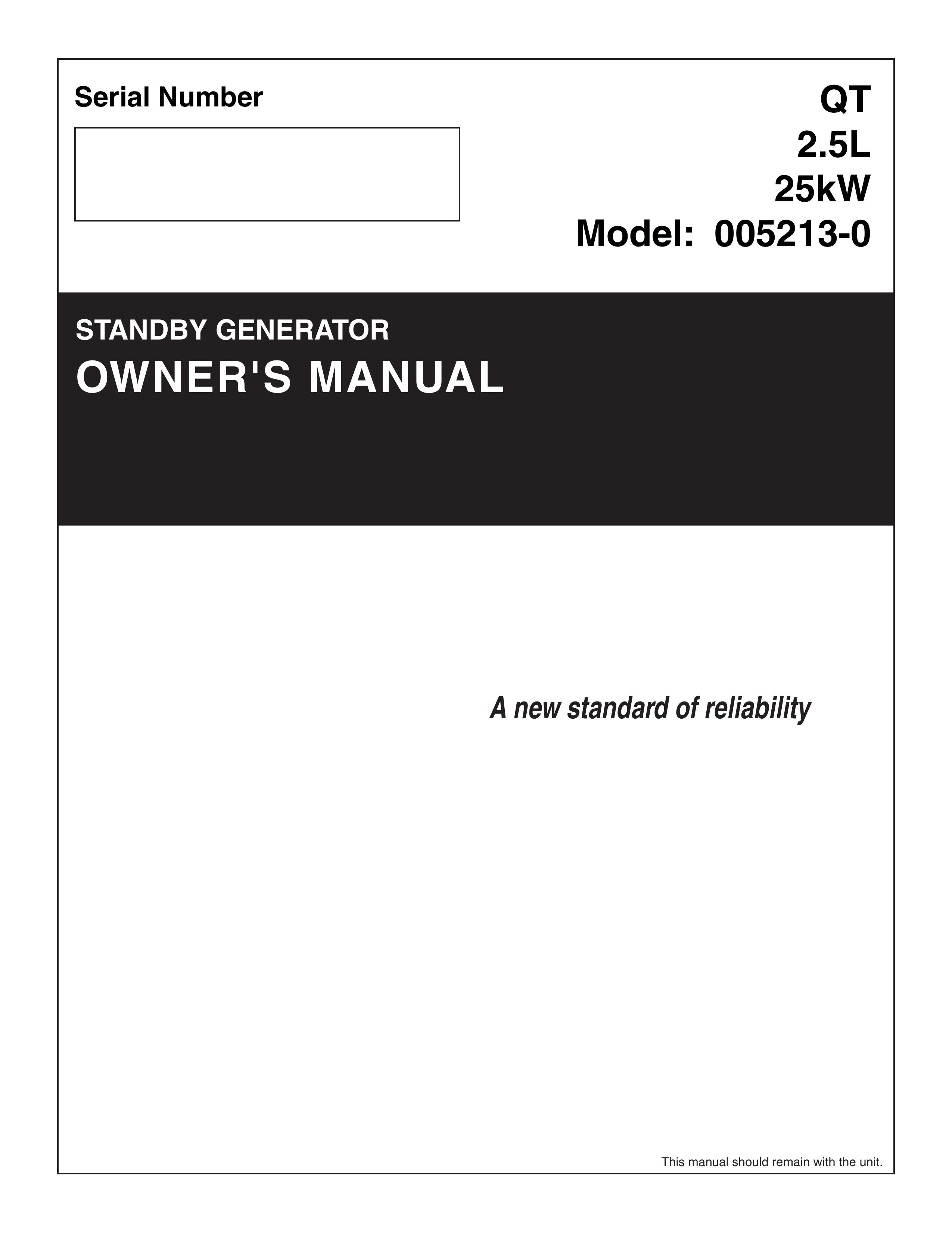 Generac Power Systems 005213-0 Portable Generator User Manual