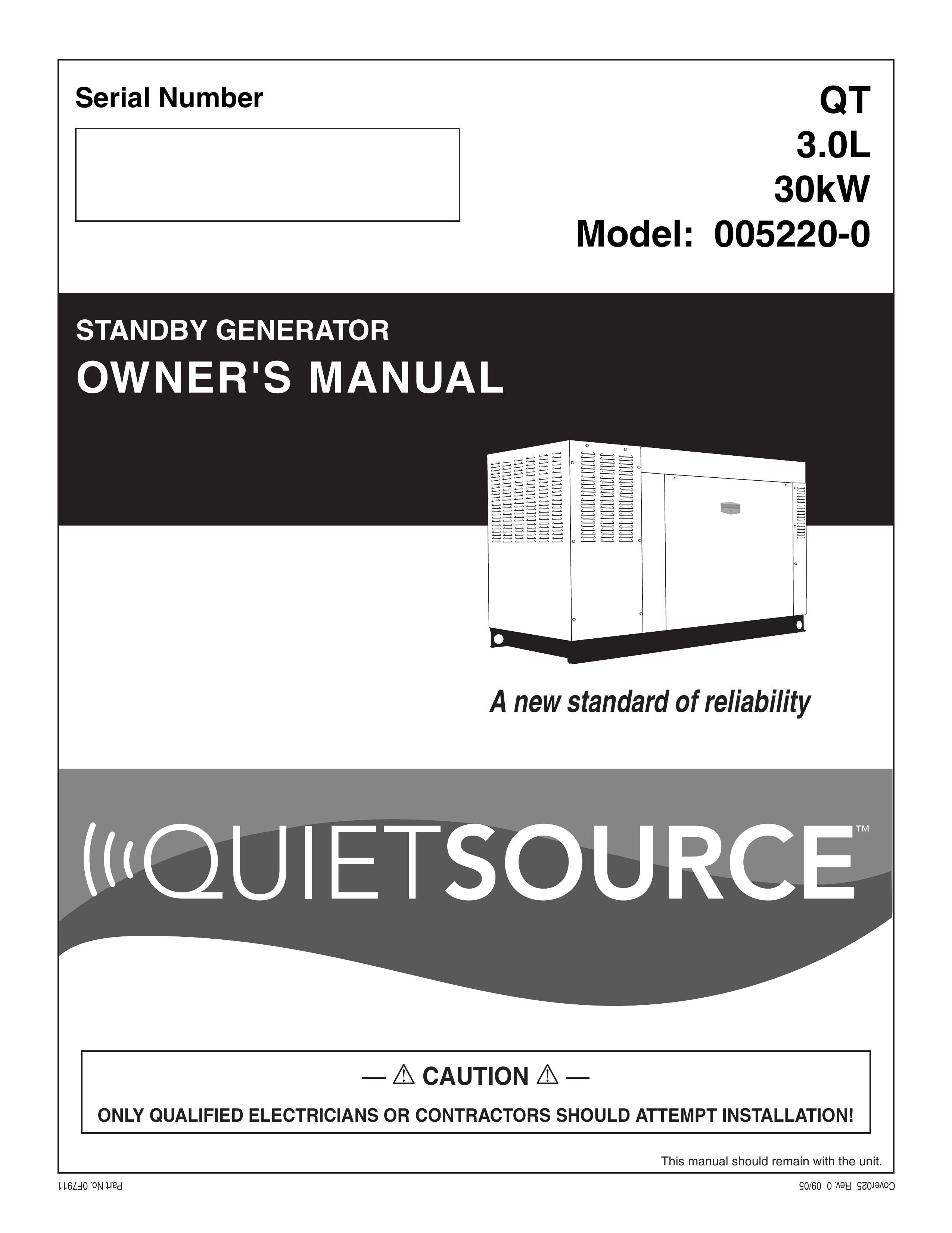 Generac Power Systems 005220-0 Portable Generator User Manual