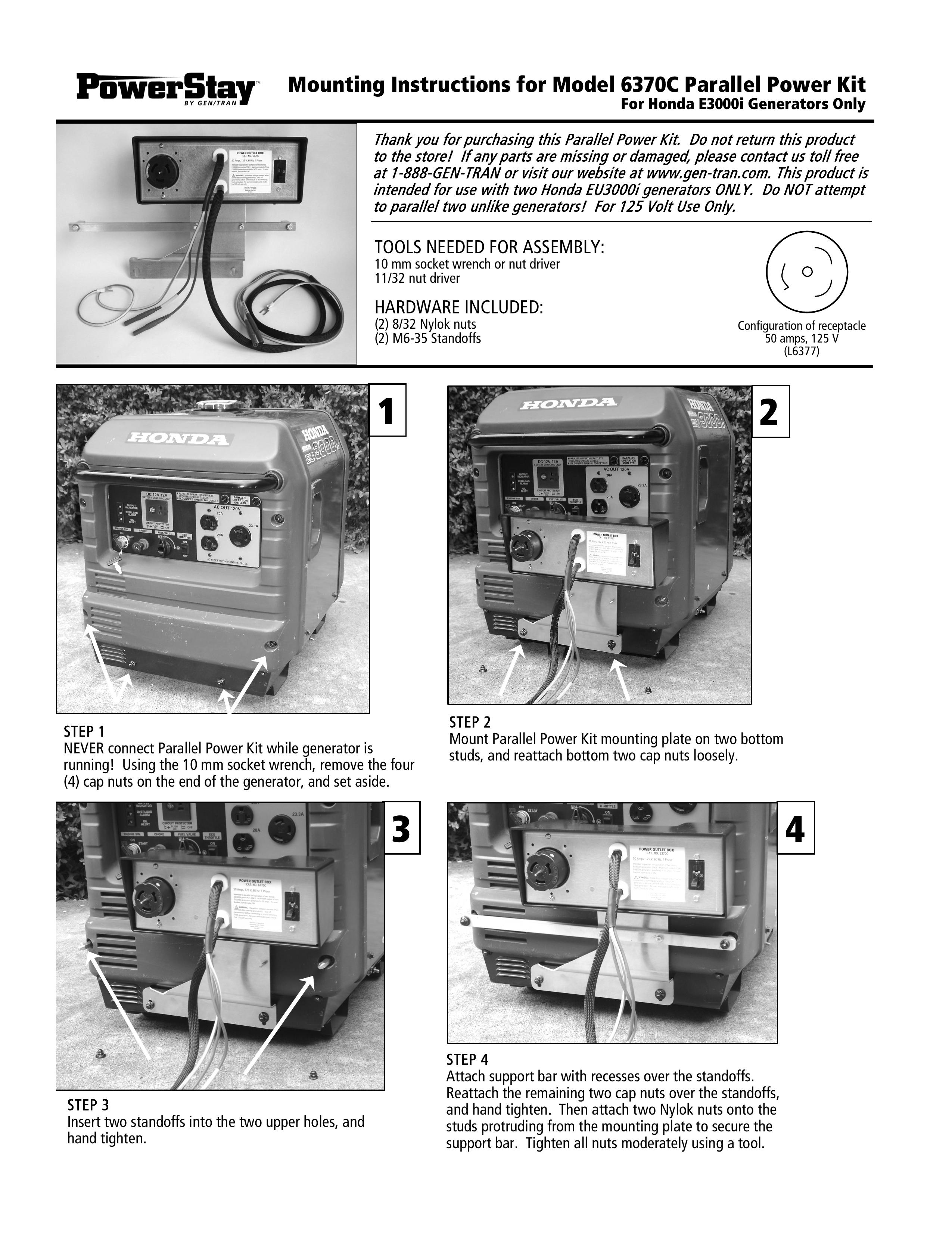 GenTran 6370C Portable Generator User Manual