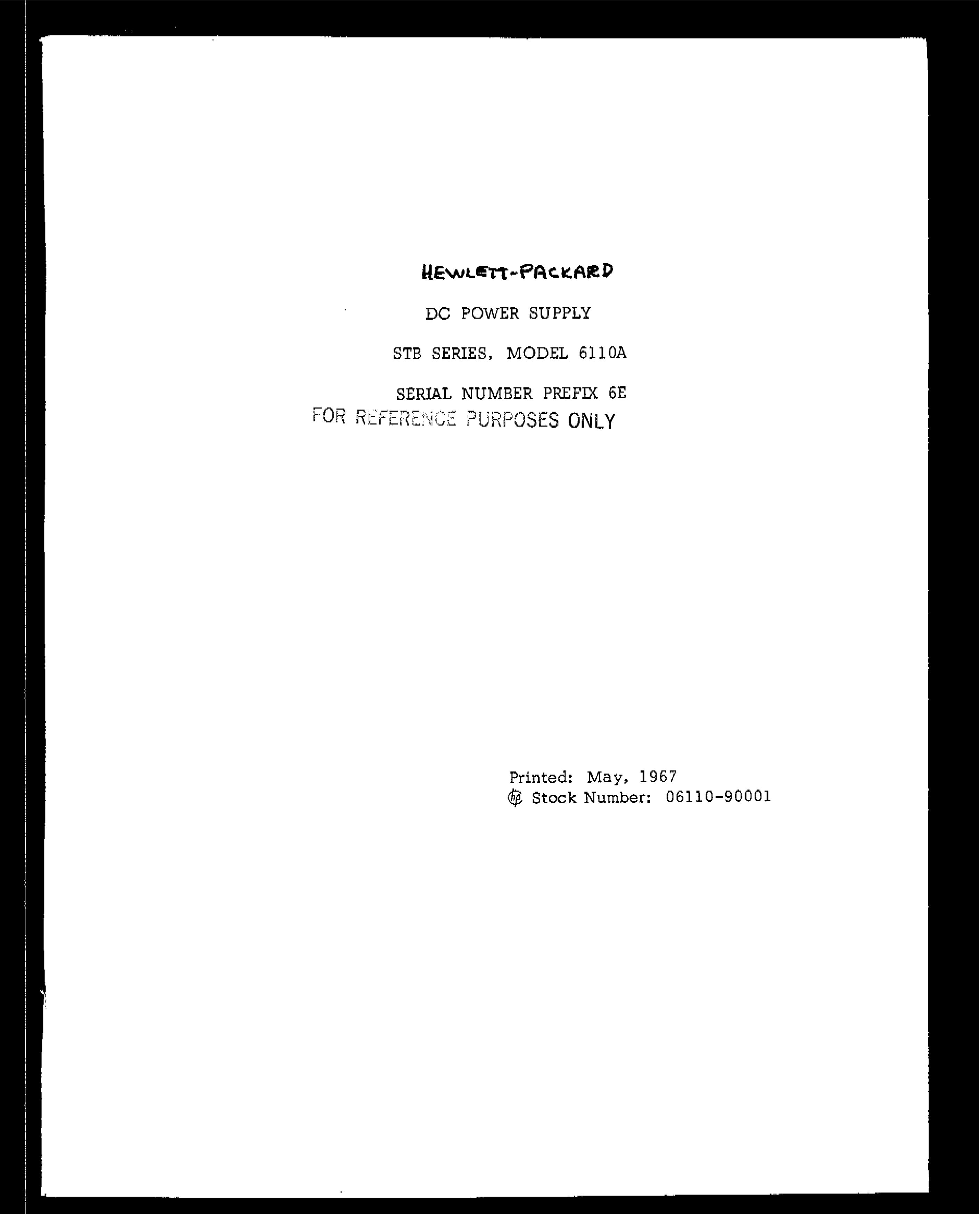 HP (Hewlett-Packard) 6lIOA Portable Generator User Manual