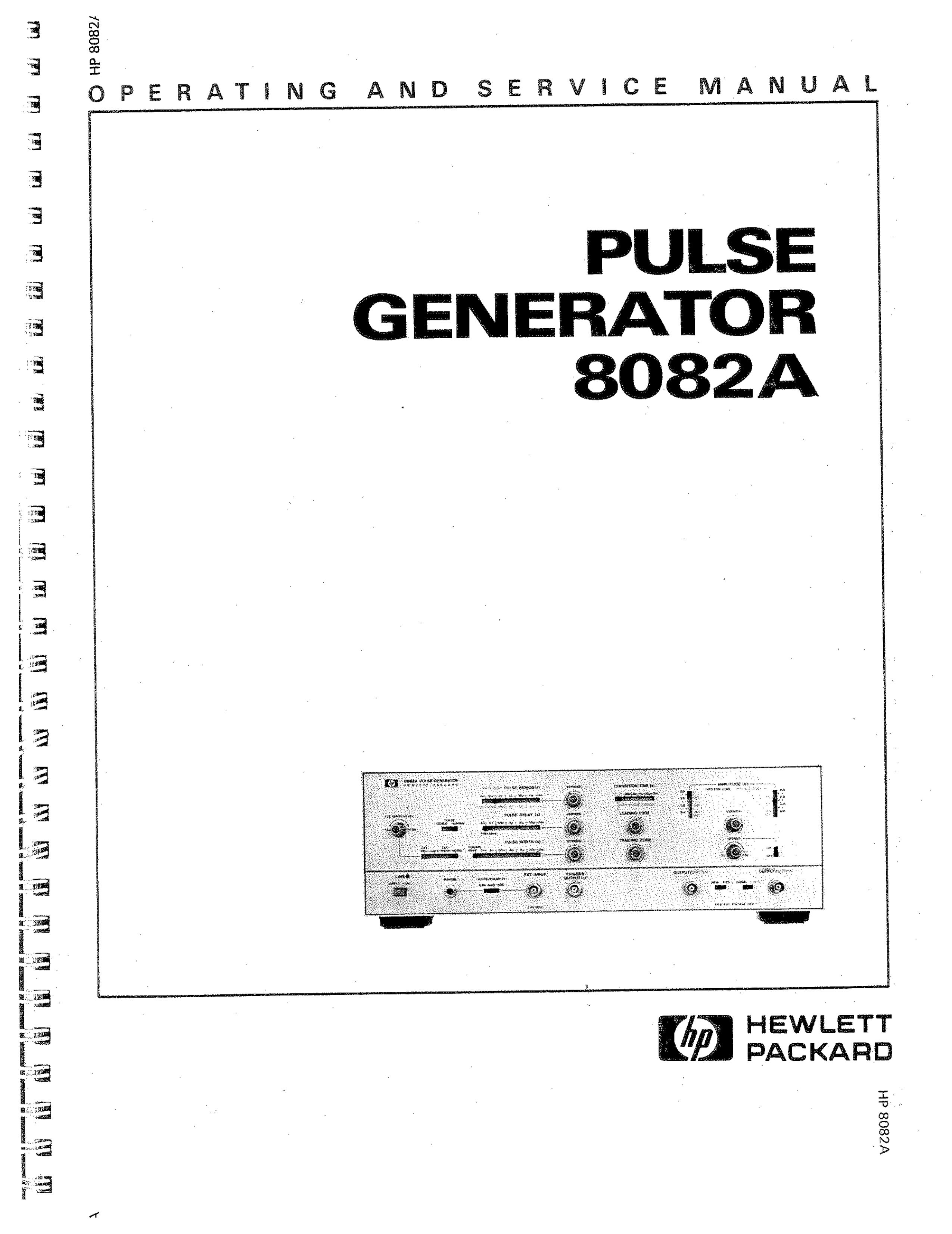 HP (Hewlett-Packard) 8082A Portable Generator User Manual