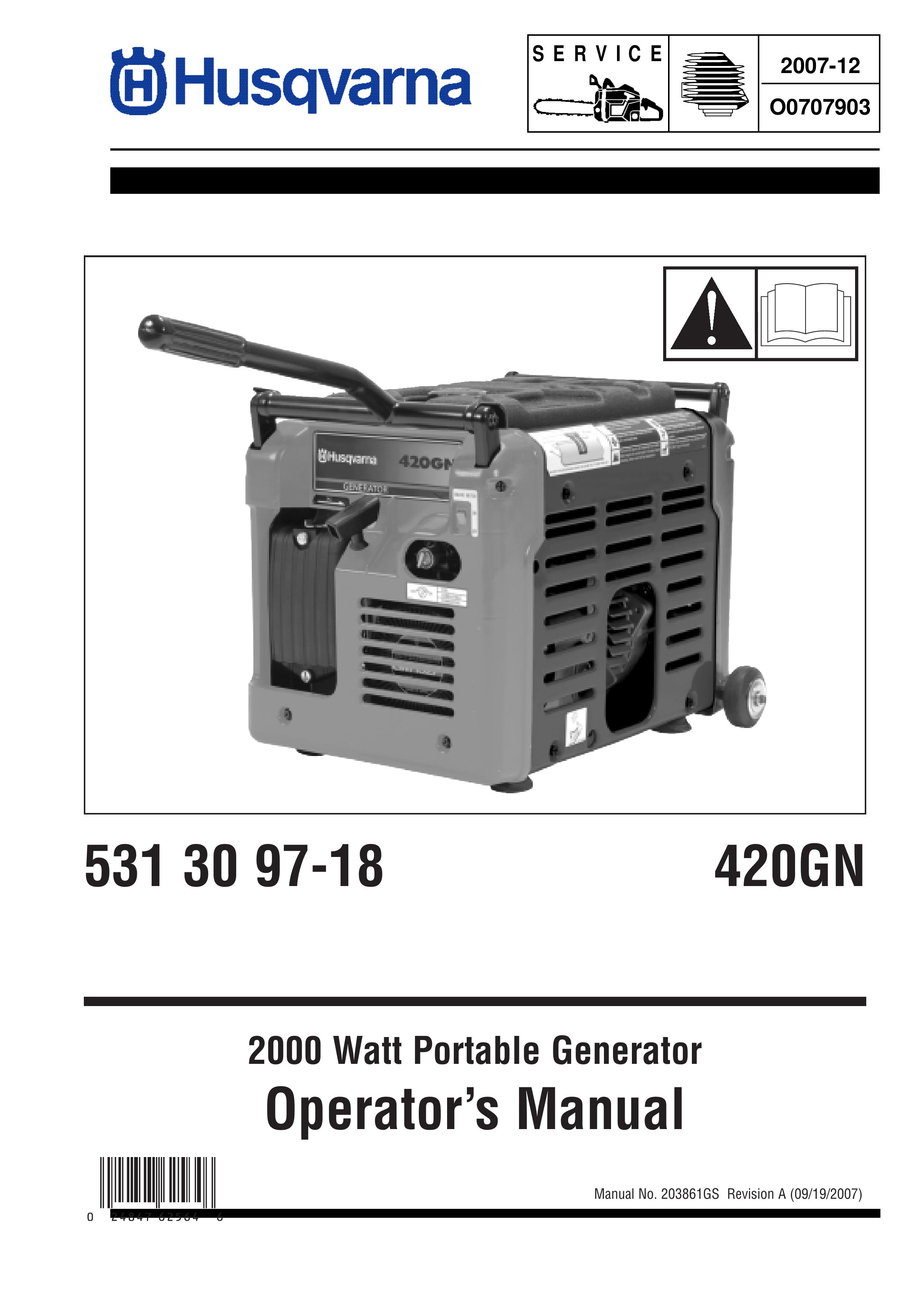 Husqvarna 420 GN Portable Generator User Manual