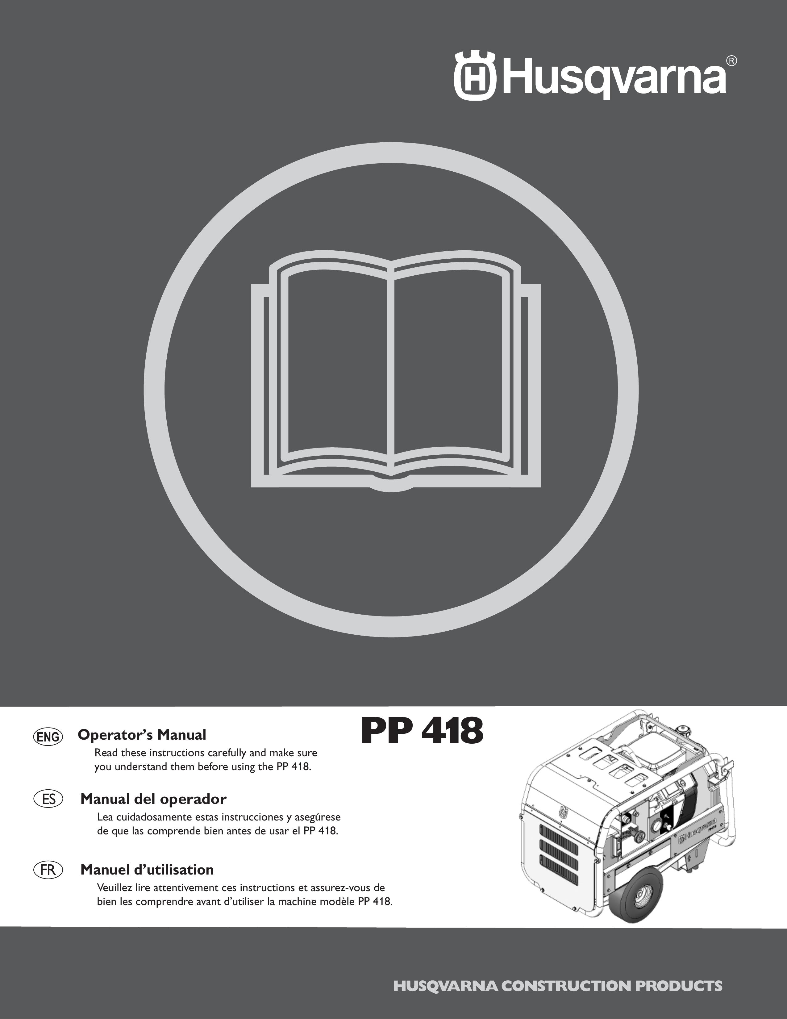 Husqvarna PP 418 Portable Generator User Manual