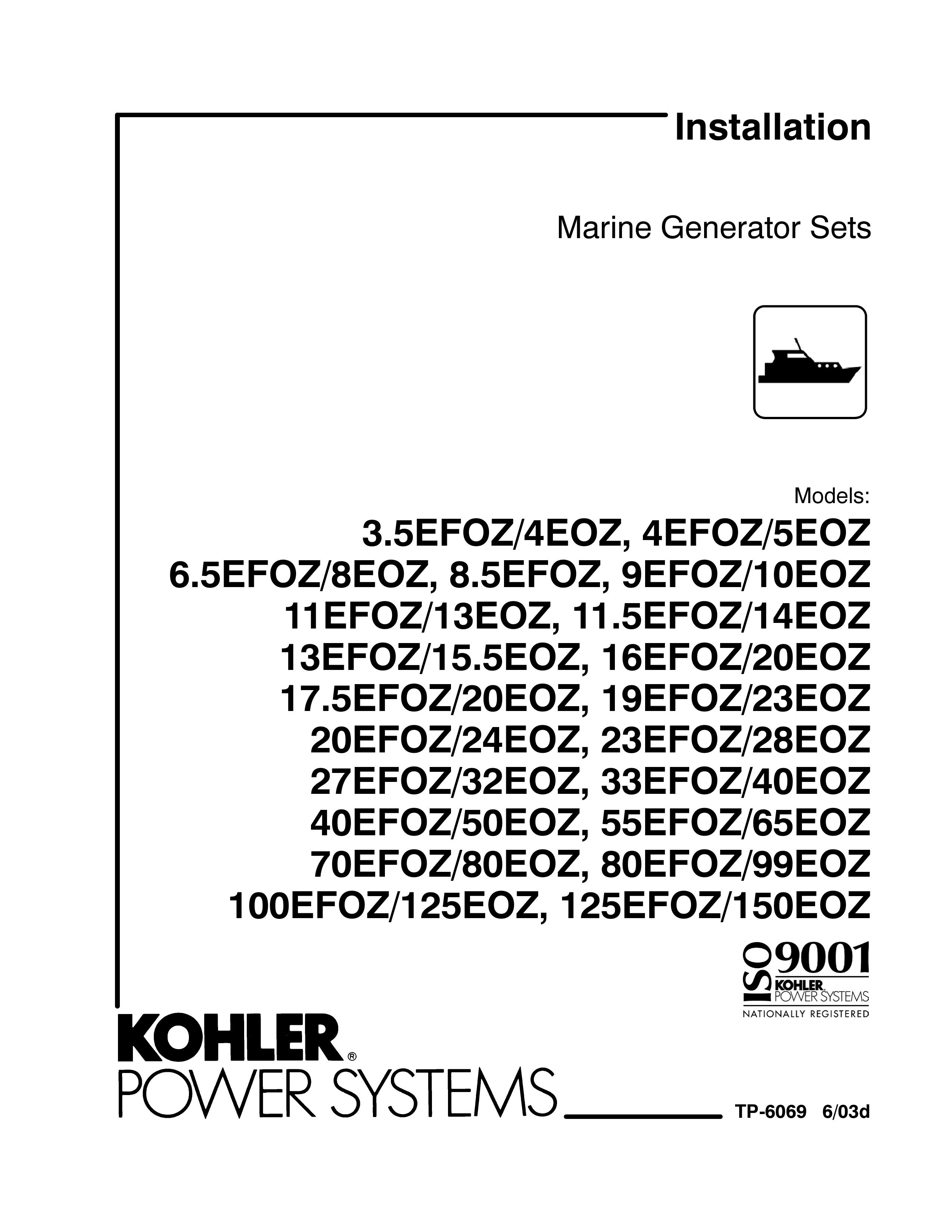 Kohler 100EFOZ/125EOZ Portable Generator User Manual