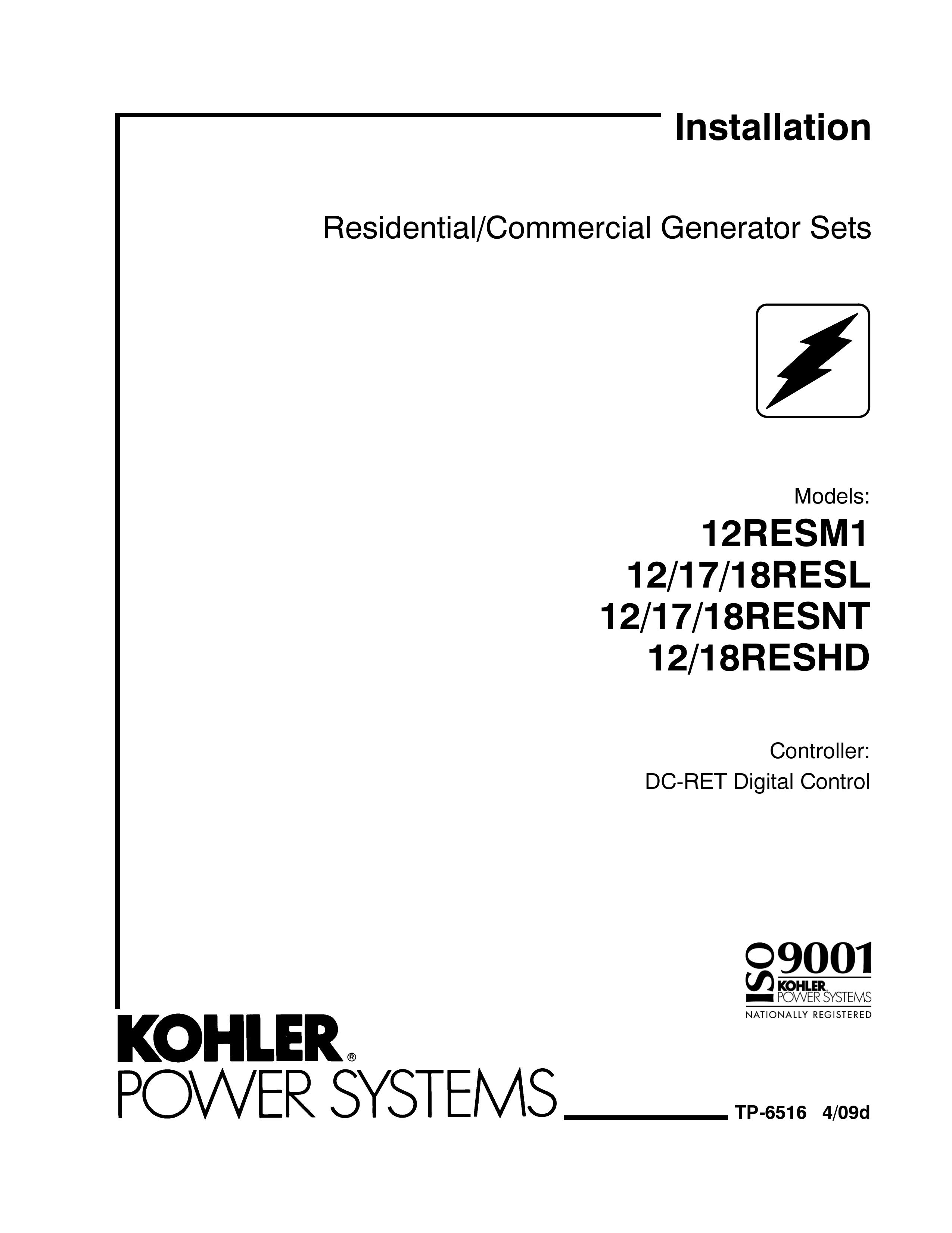 Kohler 12RESM1 Portable Generator User Manual