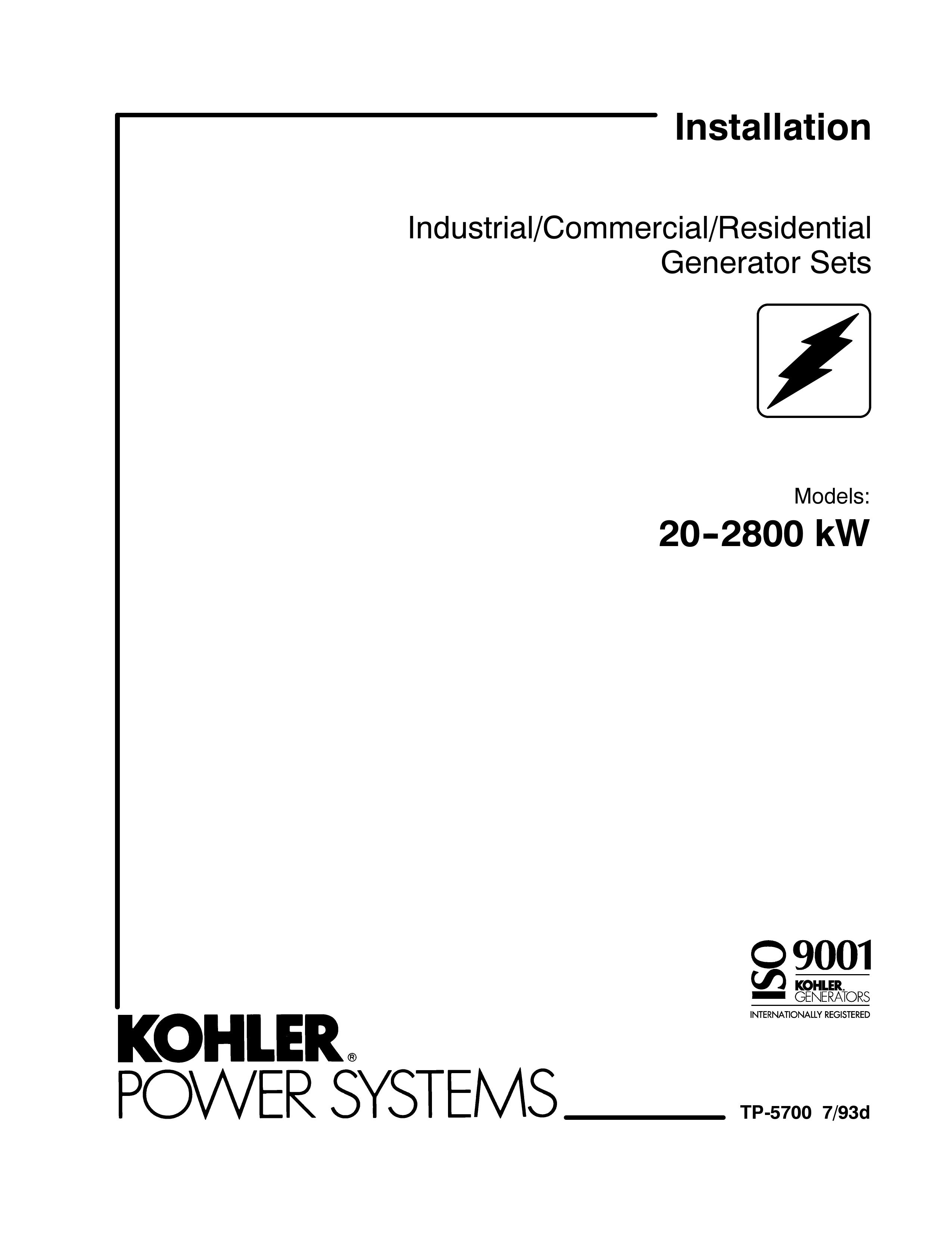Kohler 20--2800 kW Portable Generator User Manual