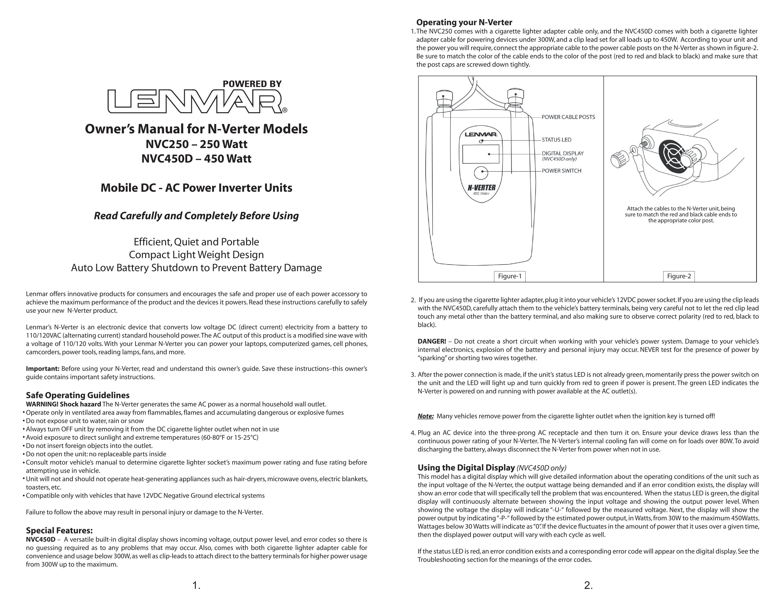 Lenmar Enterprises NVC250 Portable Generator User Manual