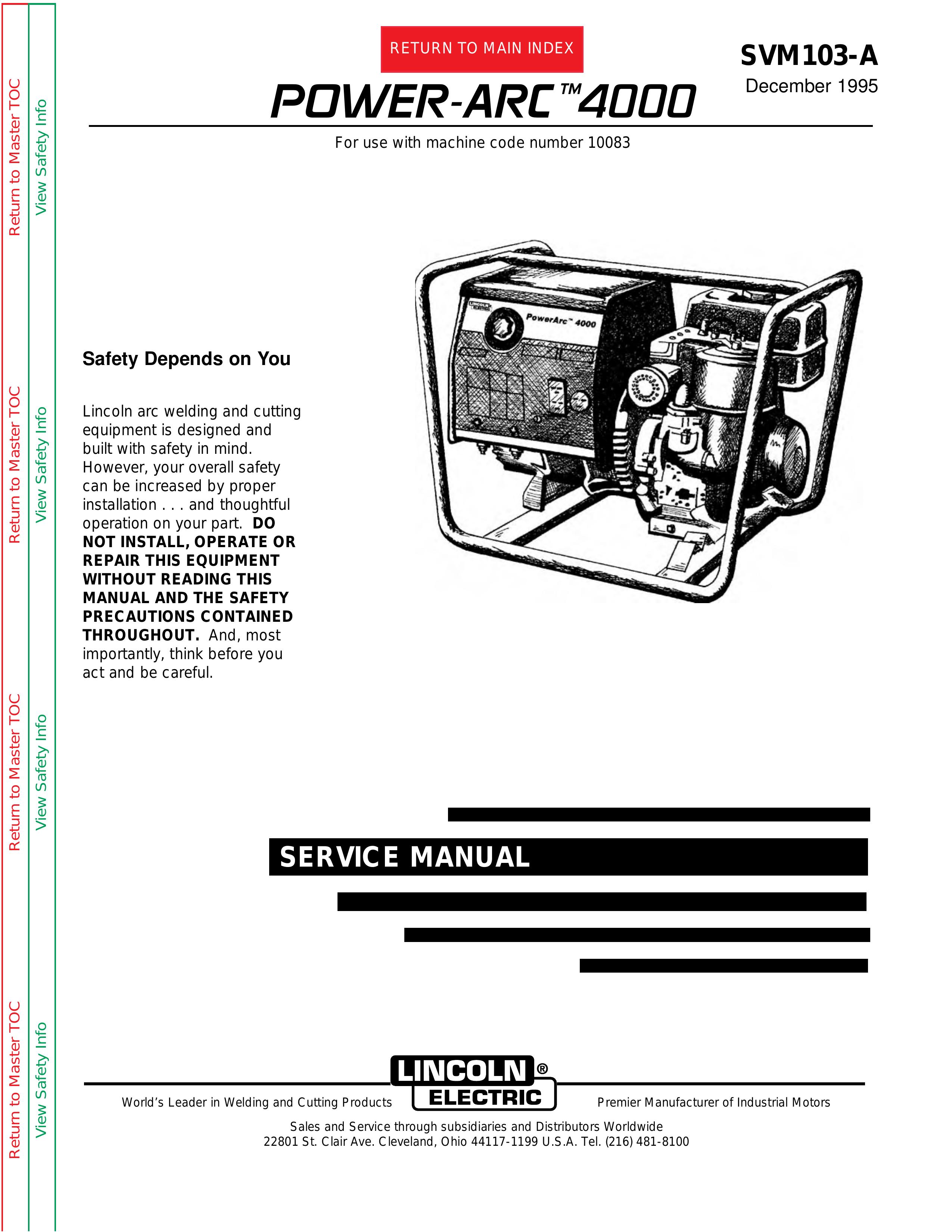 Lincoln Electric SVM103-A Portable Generator User Manual