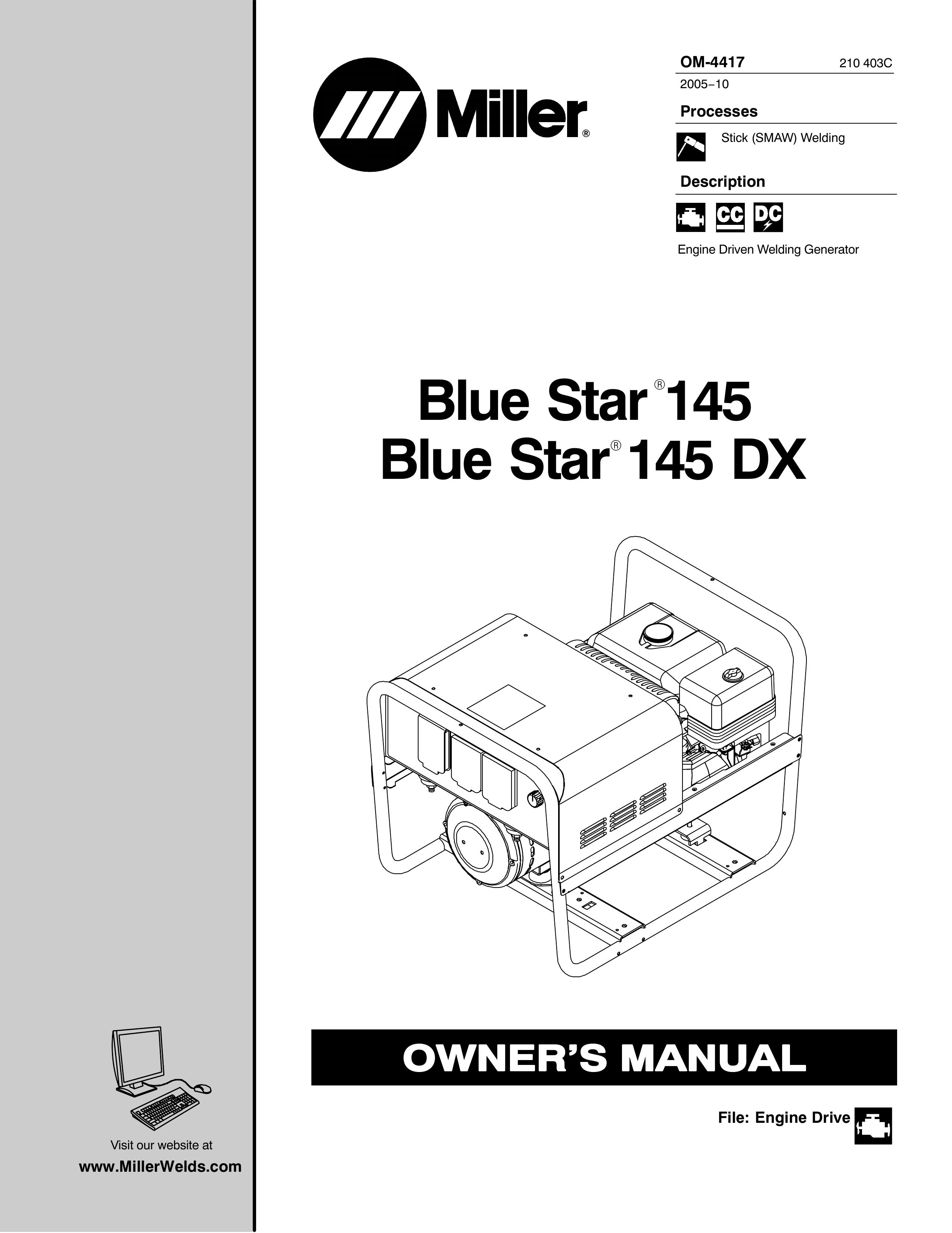Miller Electric 145 DX Portable Generator User Manual