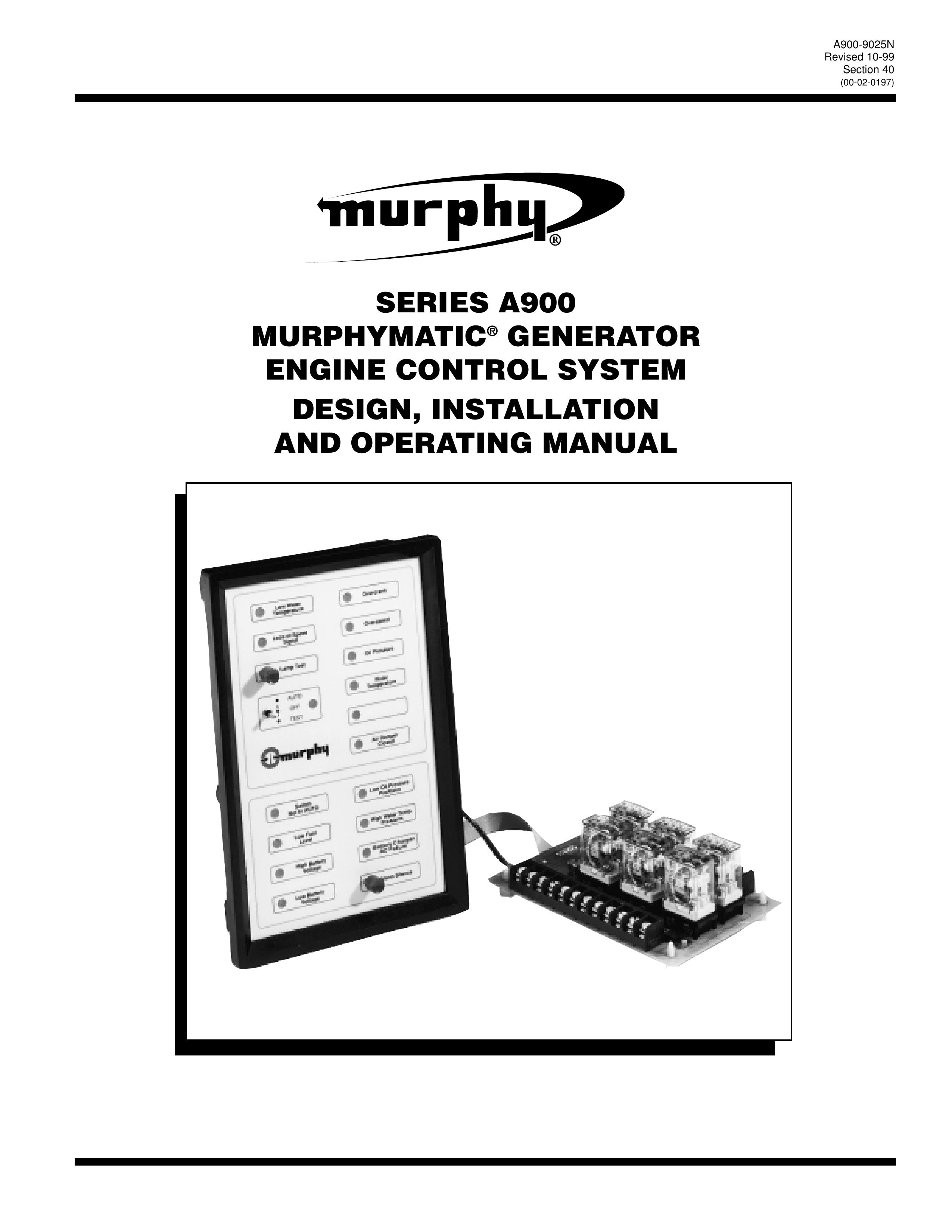 Murphy A900 Series Portable Generator User Manual