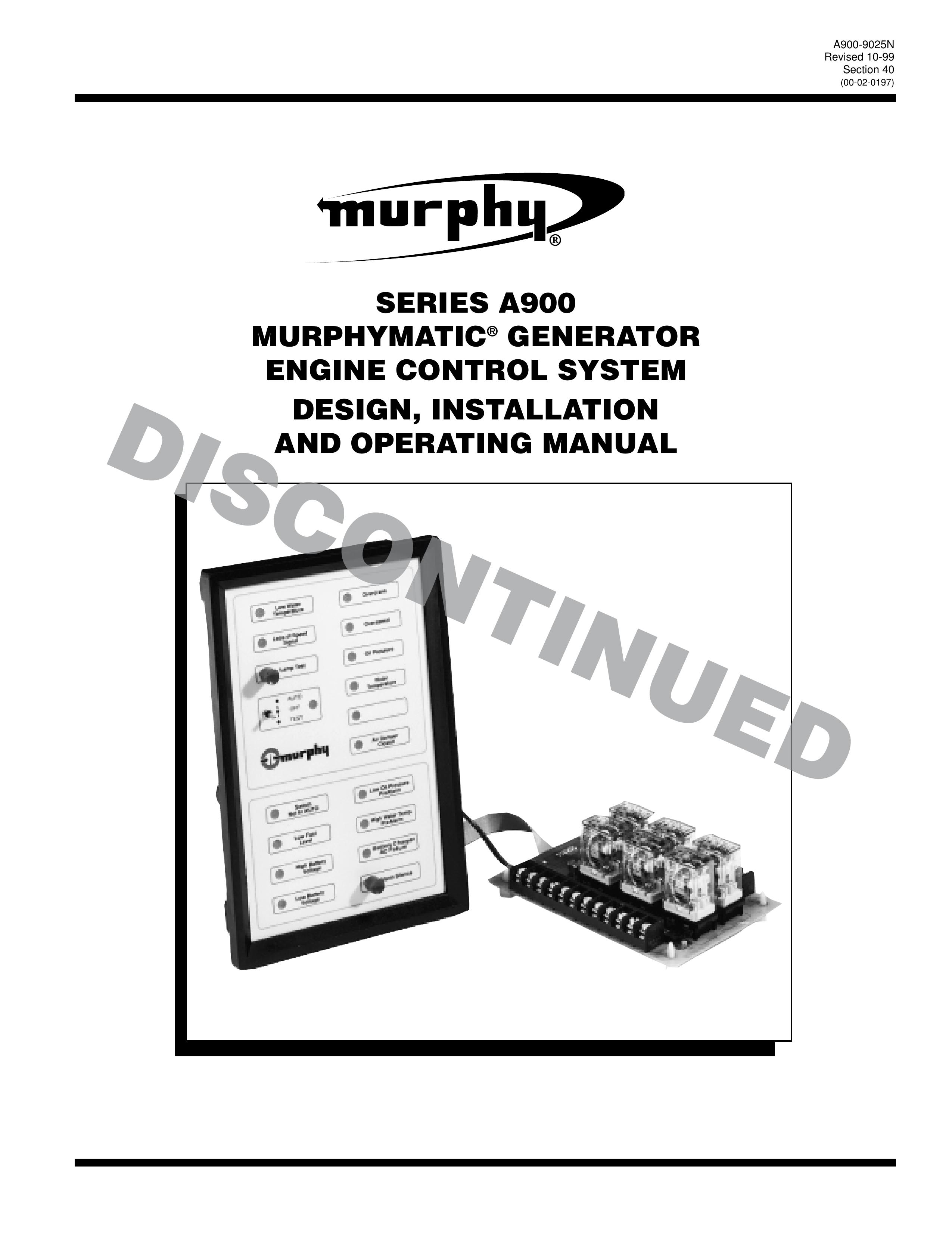 Murphy Series A900 Portable Generator User Manual