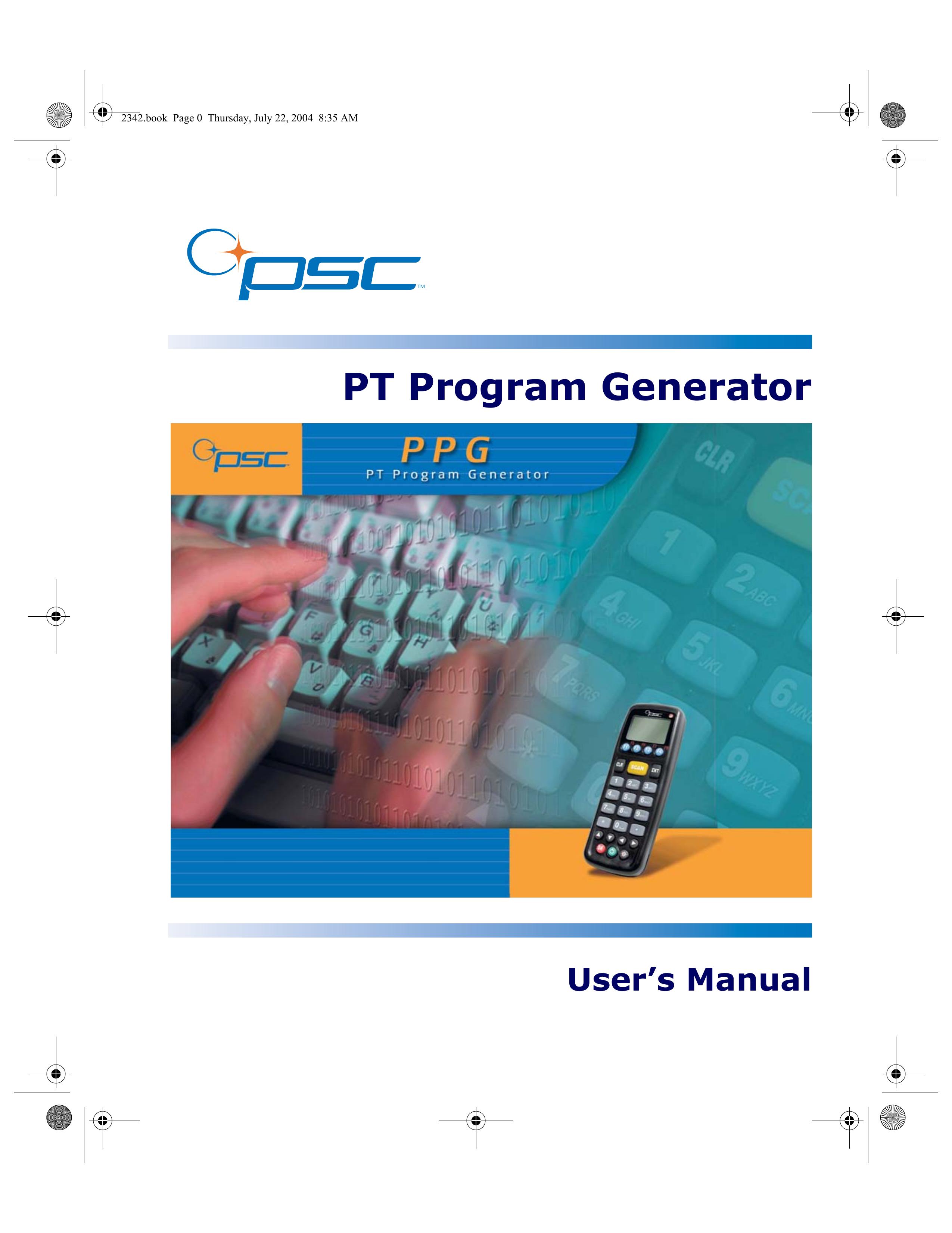 PSC PT Program Generator Portable Generator User Manual