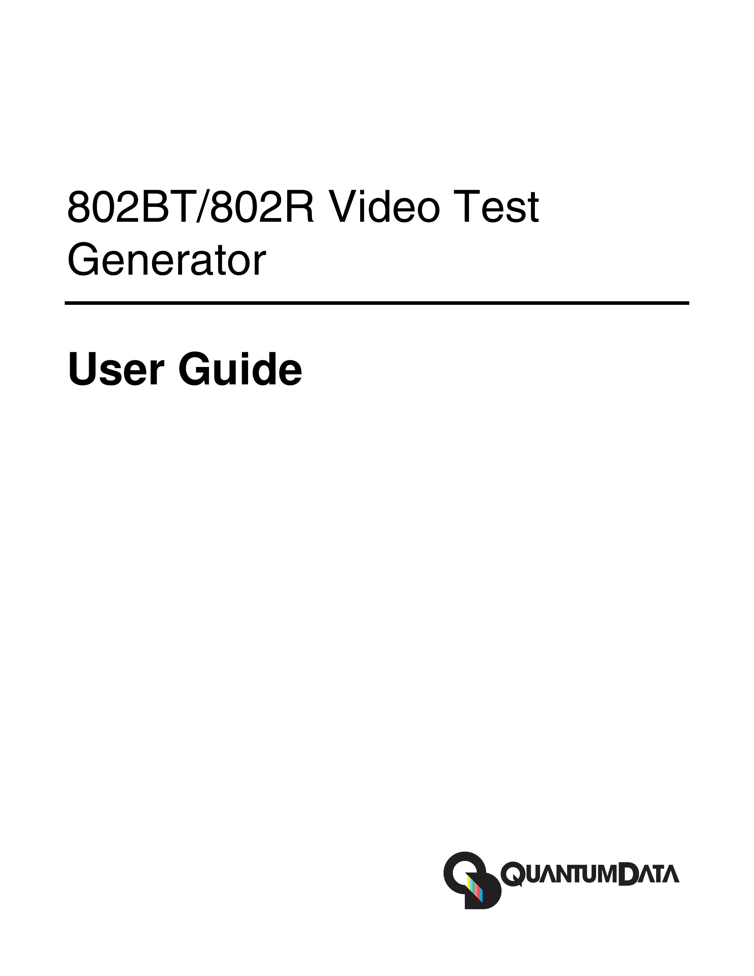Quantum Data 802BT Portable Generator User Manual