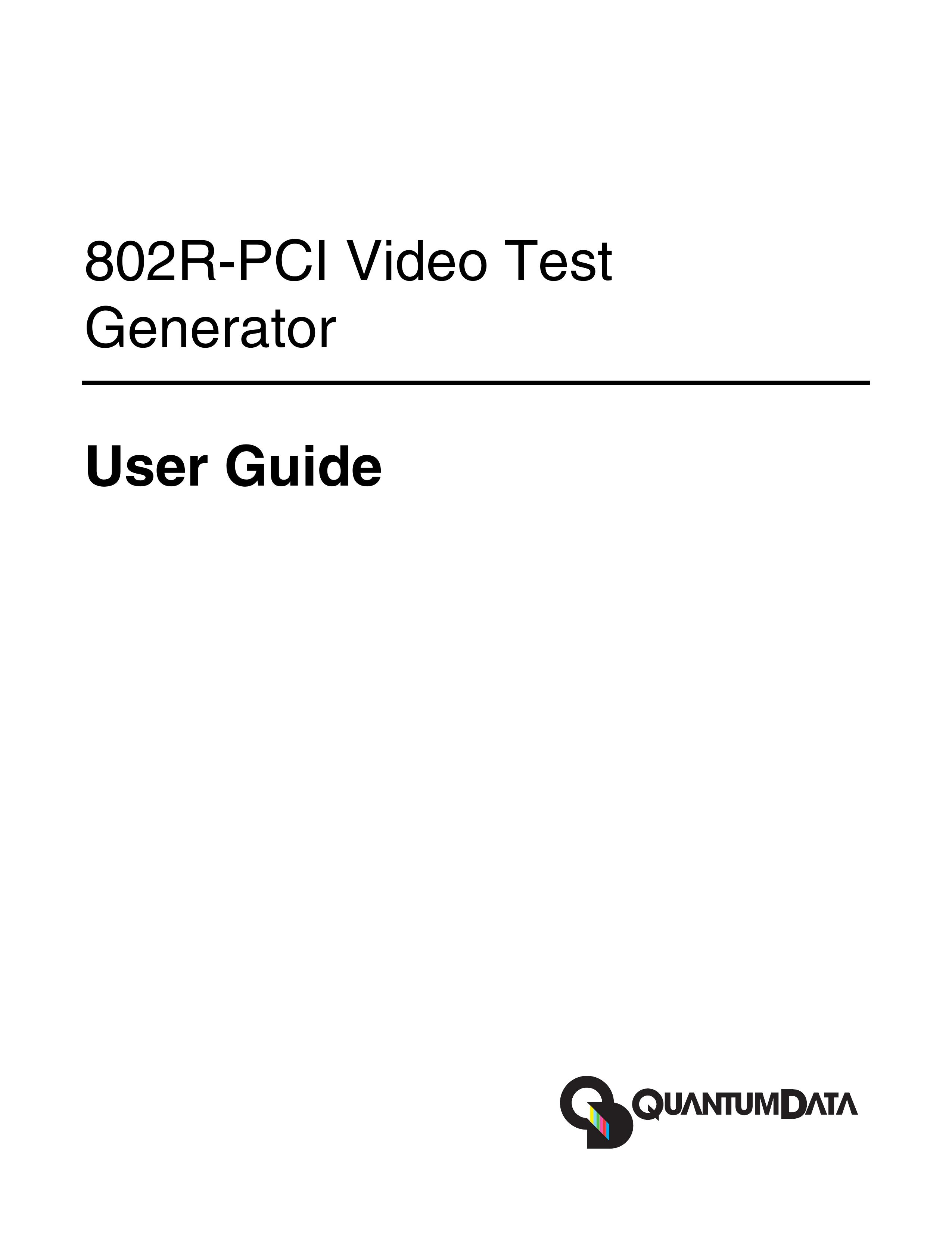 Quantum Data 802R-PCI Portable Generator User Manual