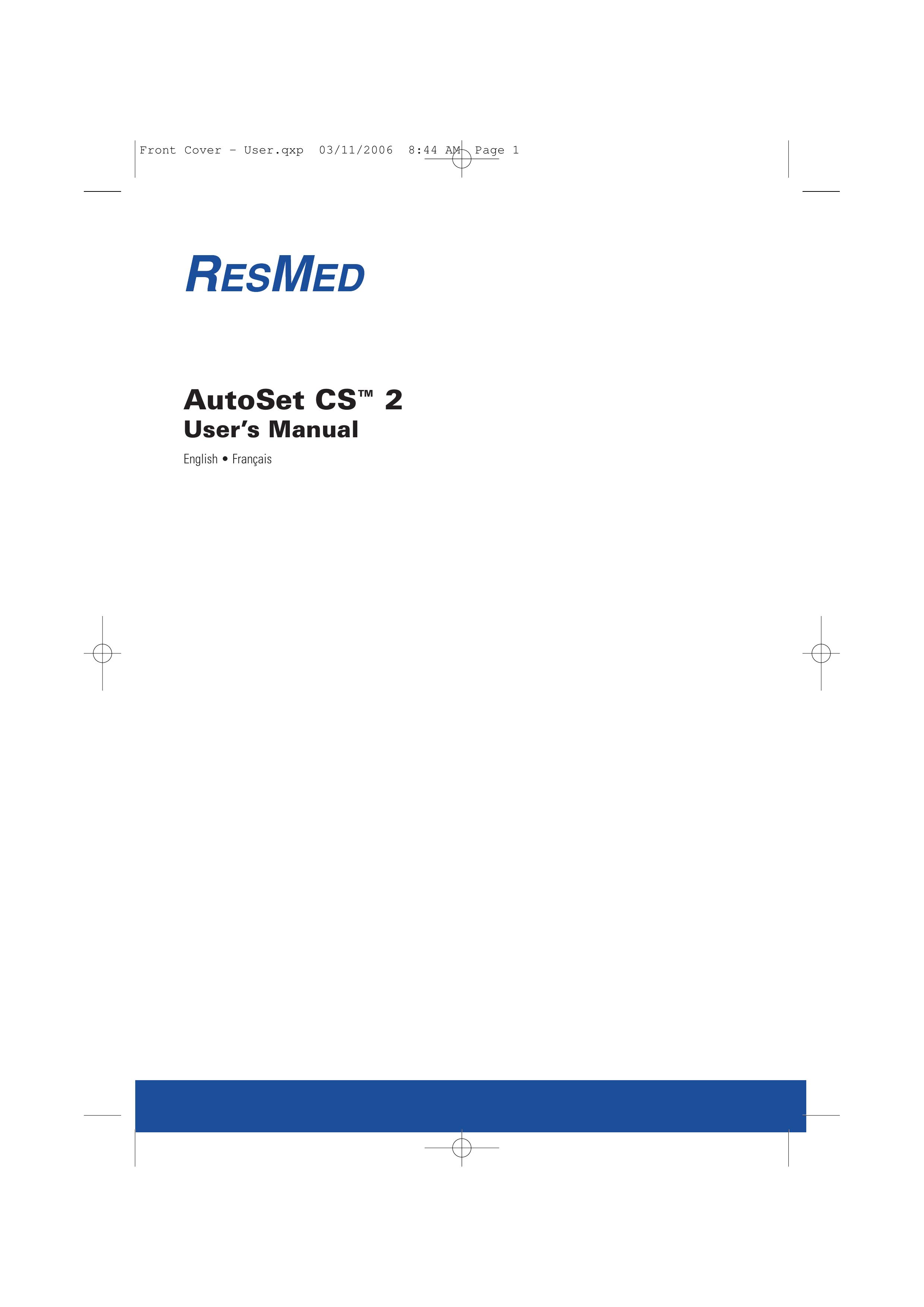 ResMed AutoSet CS 2 Portable Generator User Manual