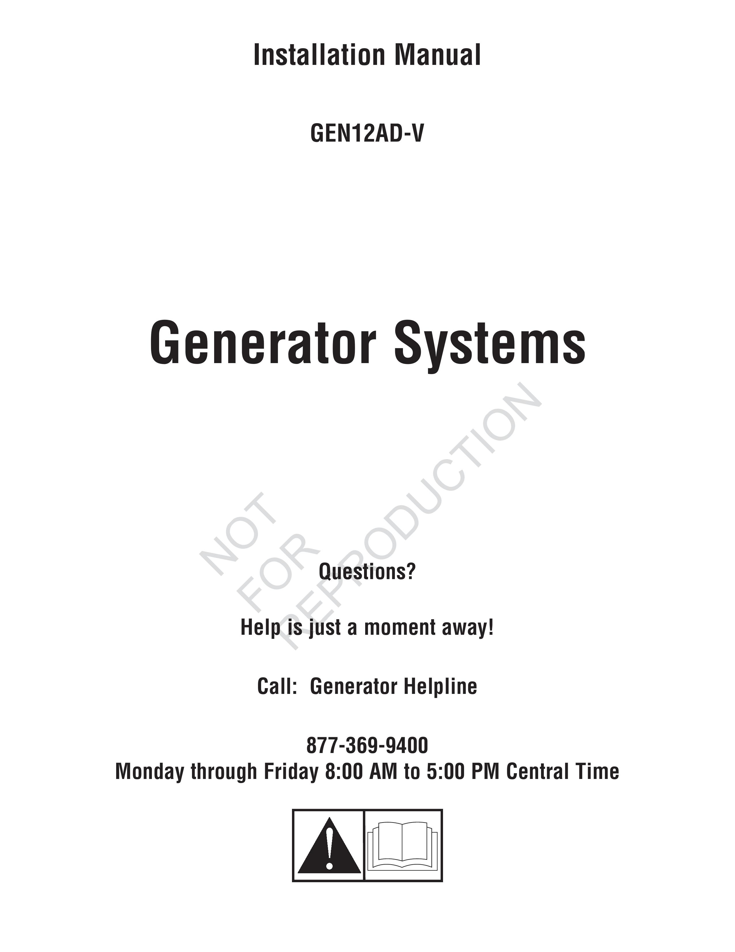 Rheem Generator Systems Portable Generator User Manual