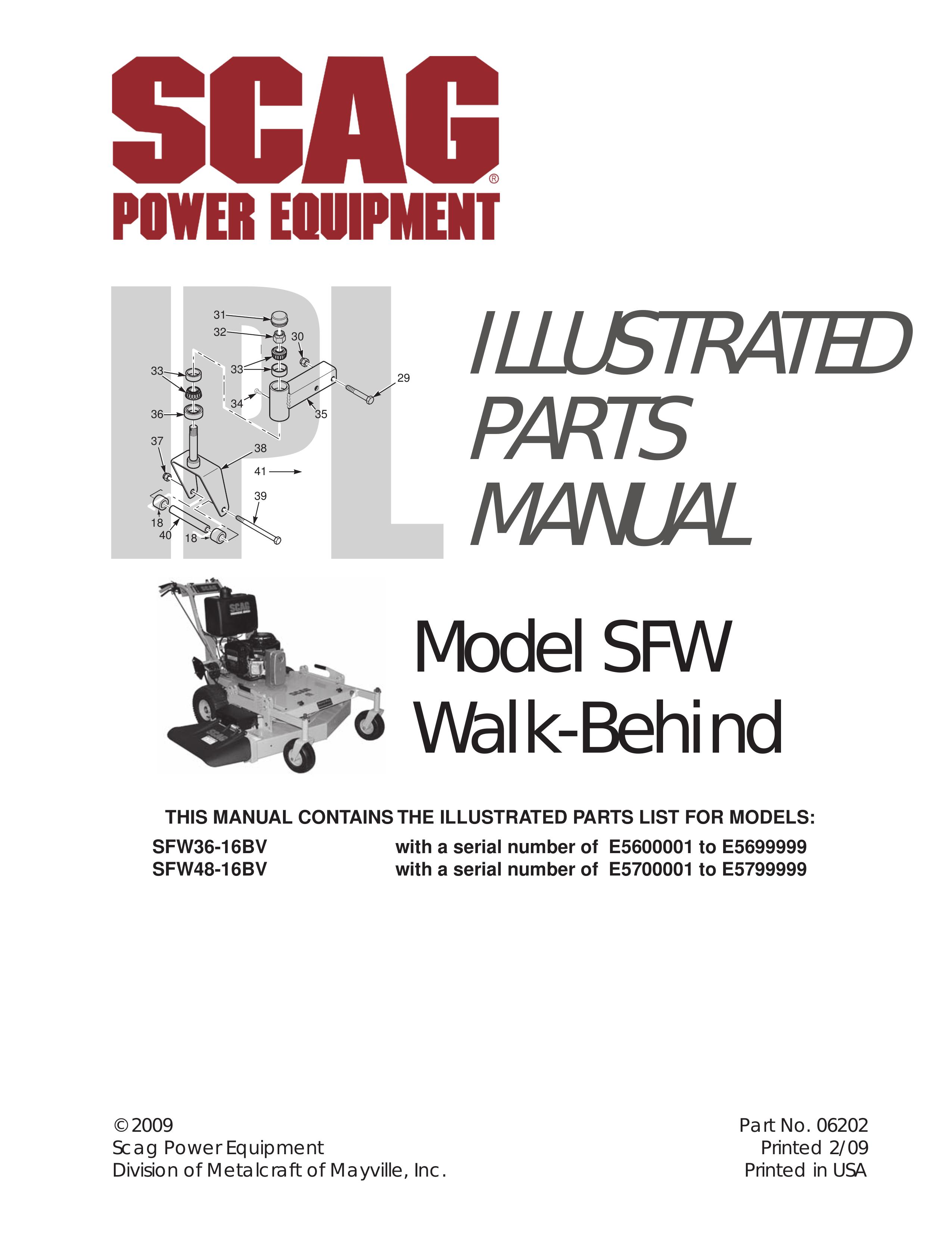 Scag Power Equipment SFW36-16BV Portable Generator User Manual