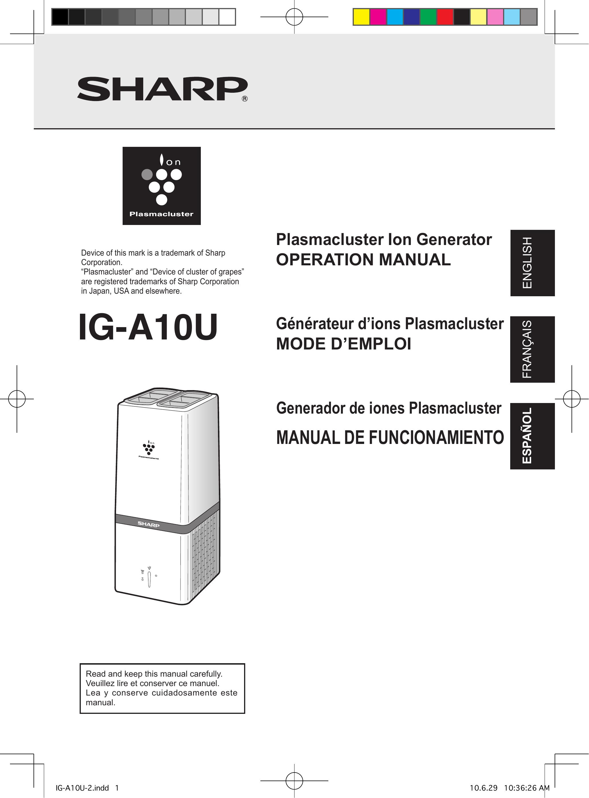 Sharp IG-A10U Portable Generator User Manual