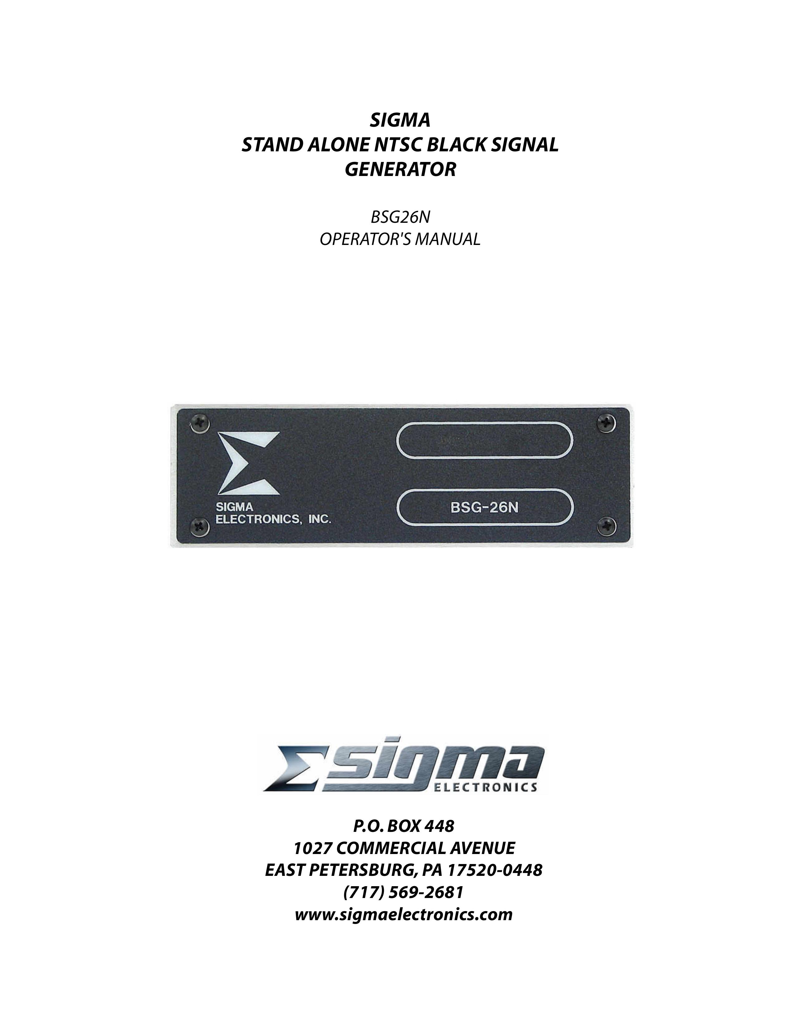 Sigma BSG26N Portable Generator User Manual