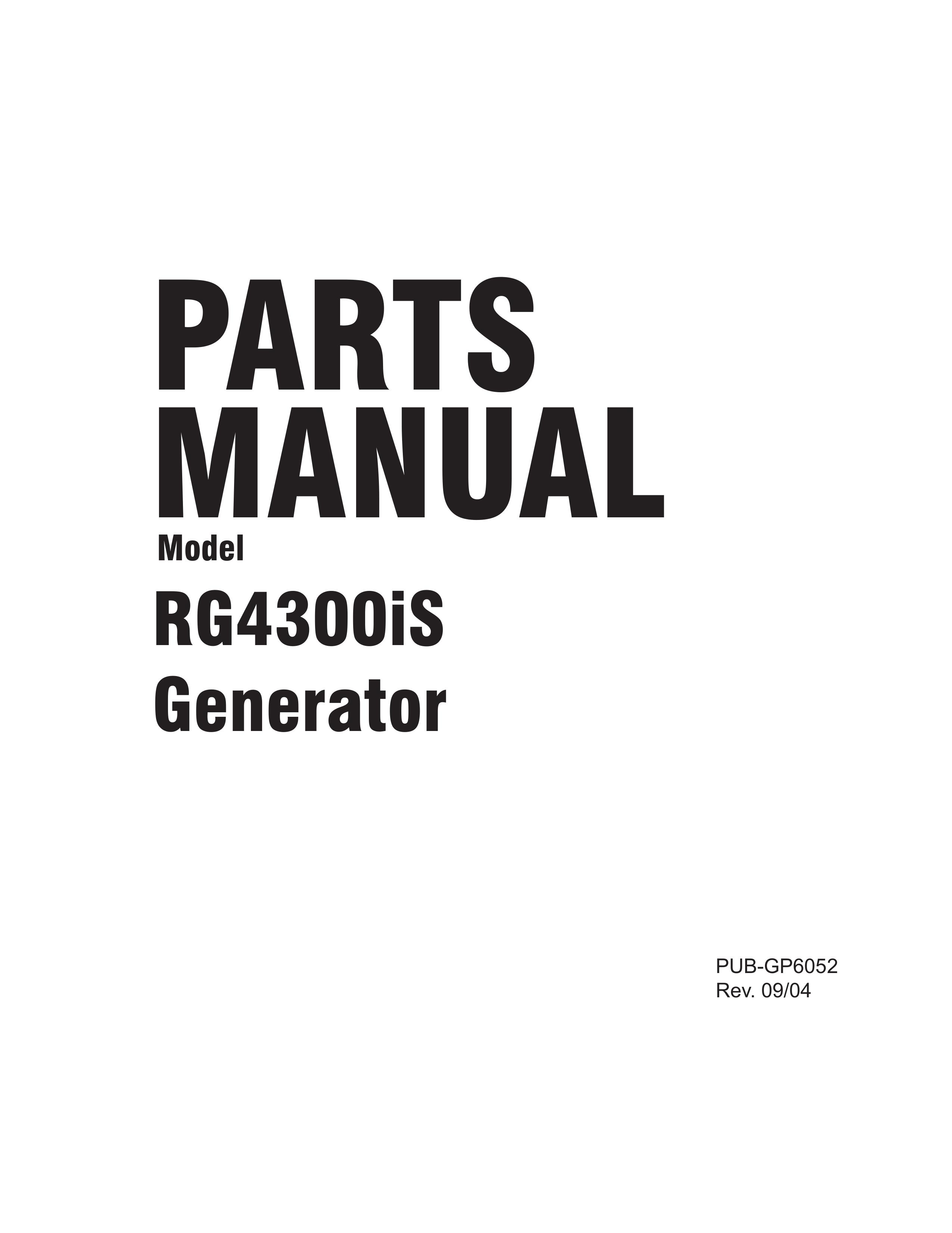 Subaru RG4300iS Portable Generator User Manual