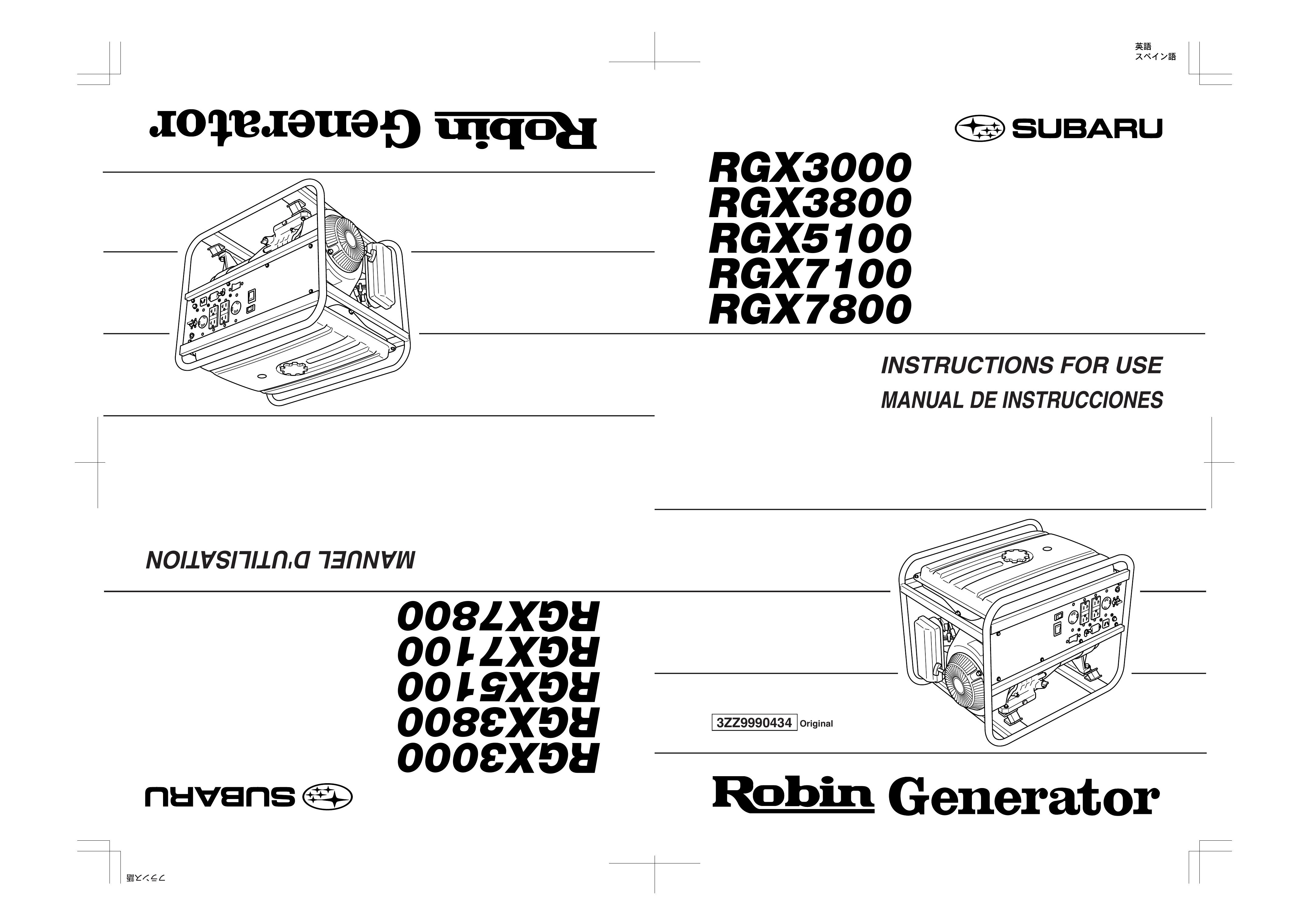 Subaru RGX3000 Portable Generator User Manual
