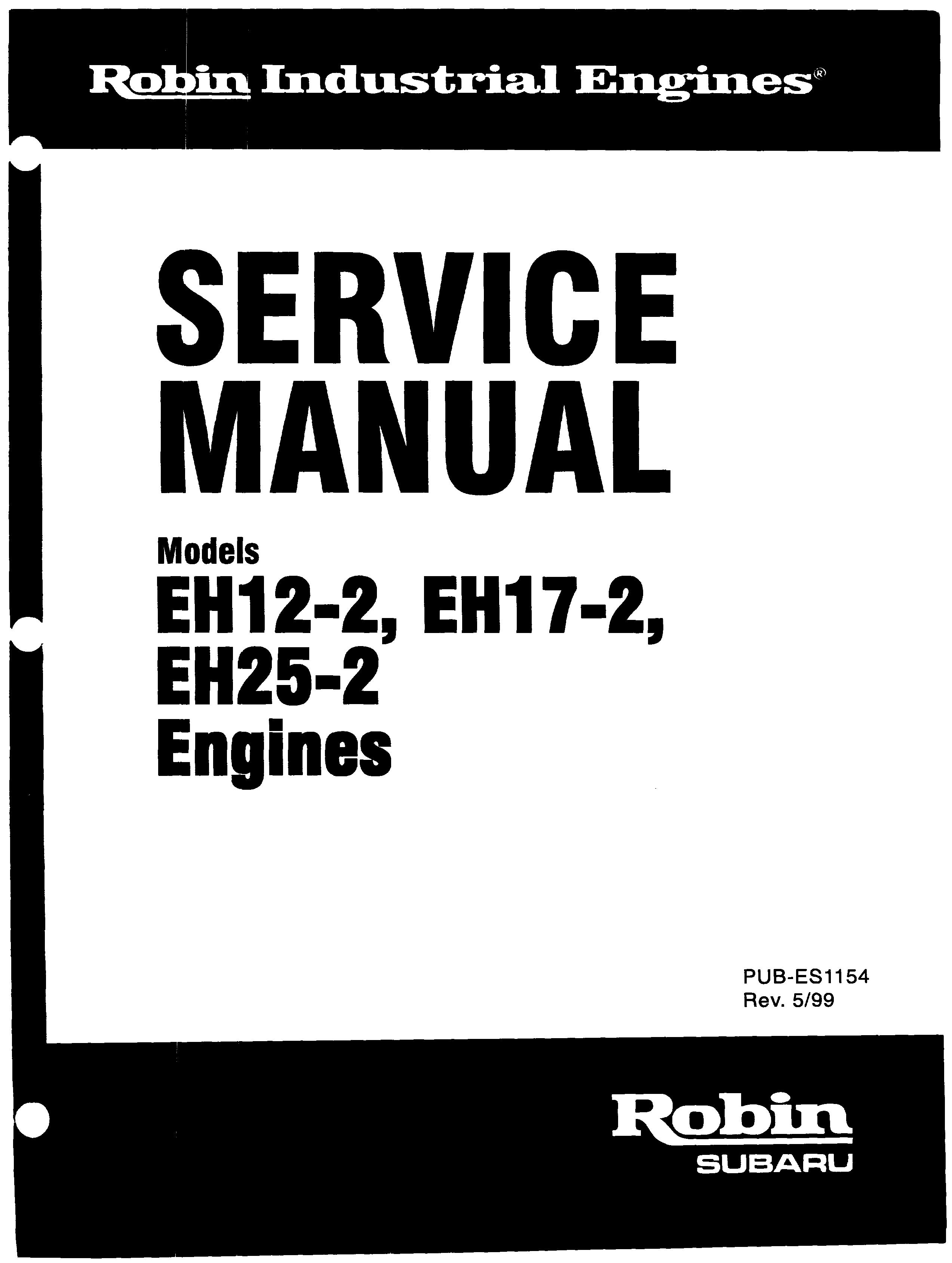 Subaru Robin Power Products EH12-2, EH17-2, EH25-2 Portable Generator User Manual