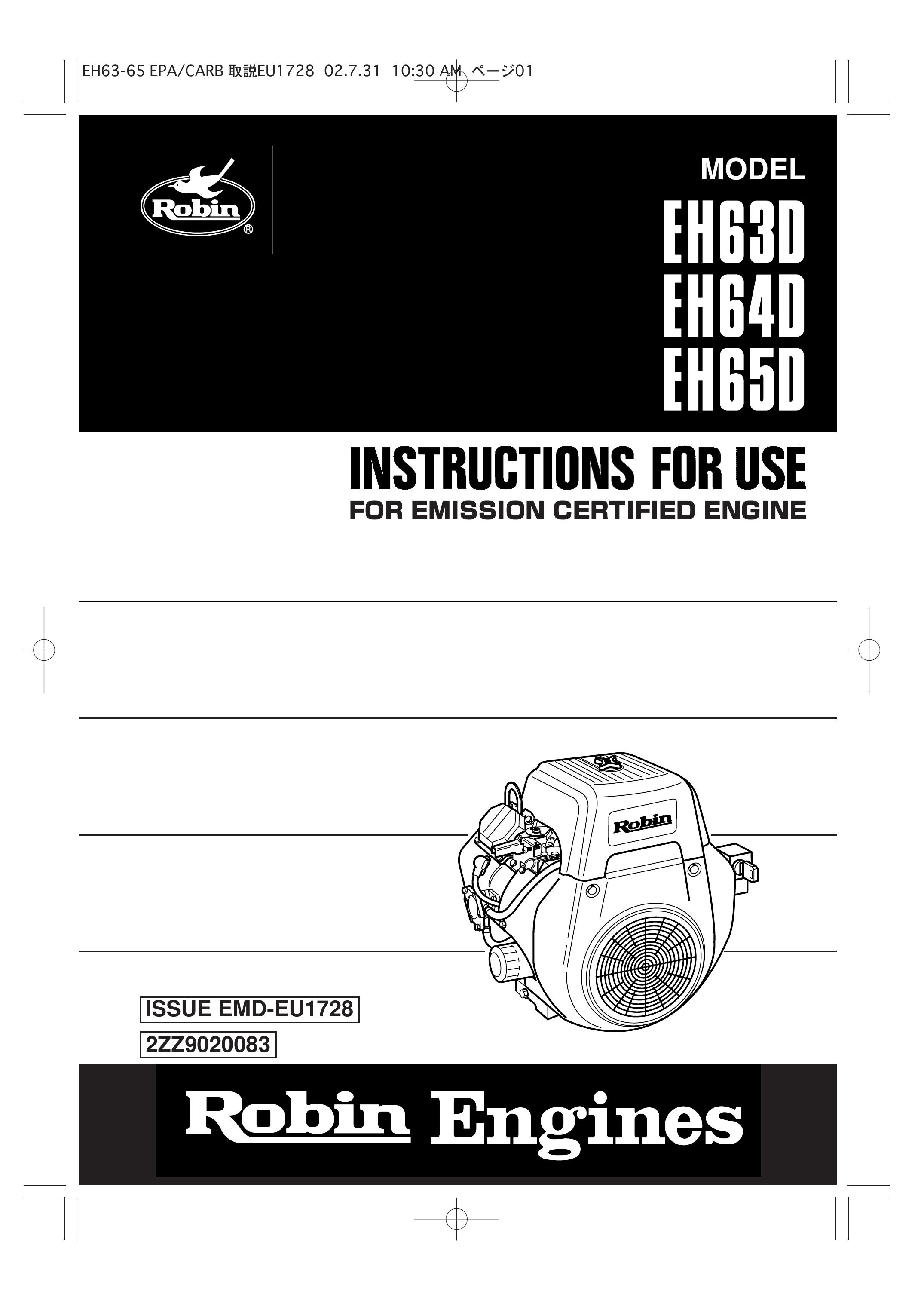 Subaru Robin Power Products EH63D Portable Generator User Manual