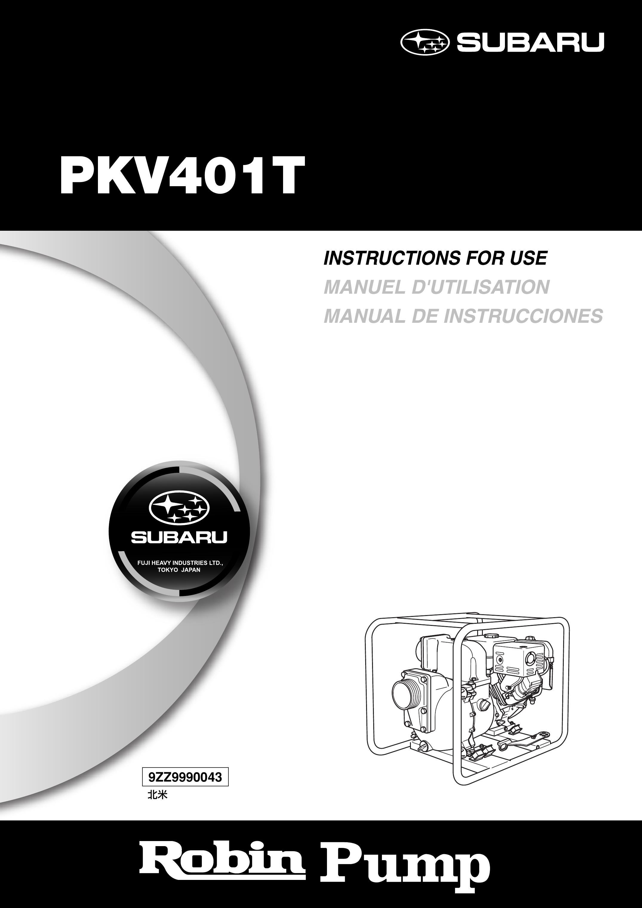 Subaru Robin Power Products PKV401T Portable Generator User Manual