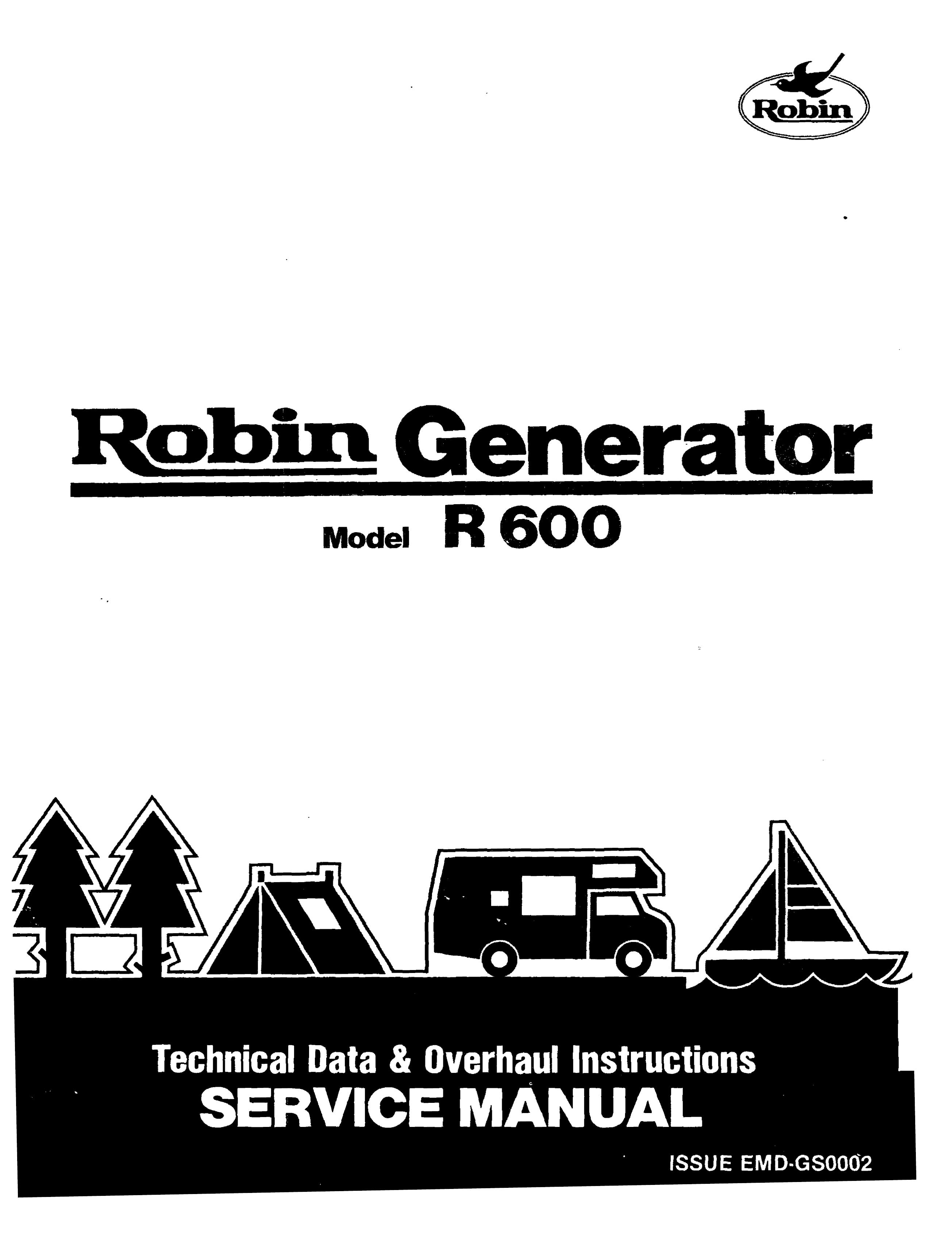 Subaru Robin Power Products R600 Portable Generator User Manual