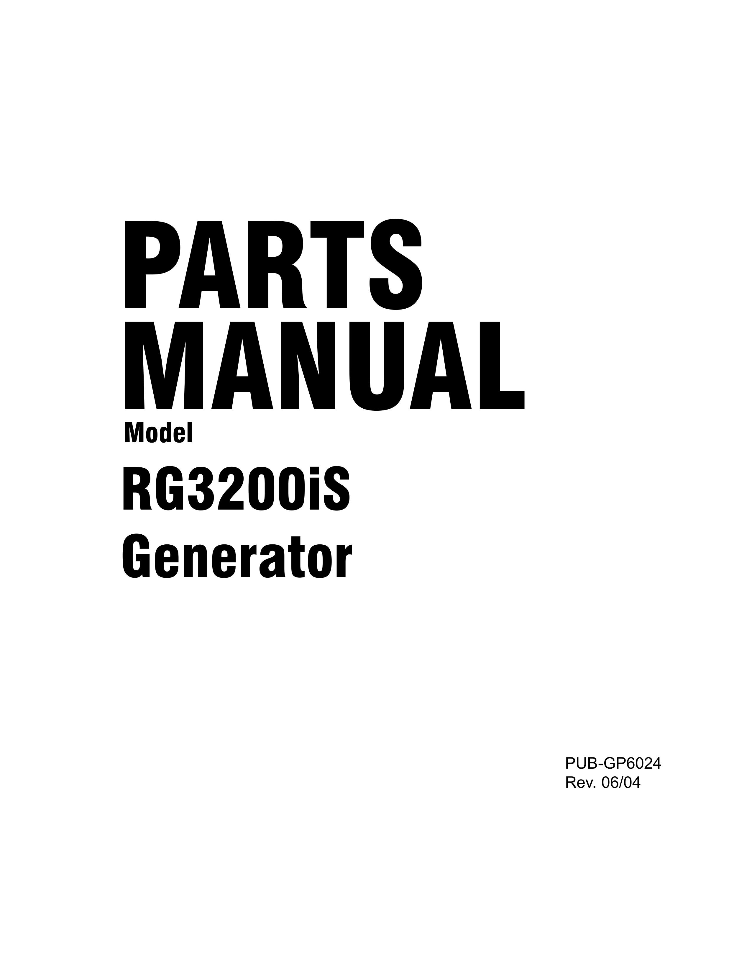 Subaru Robin Power Products RG3200iS Portable Generator User Manual
