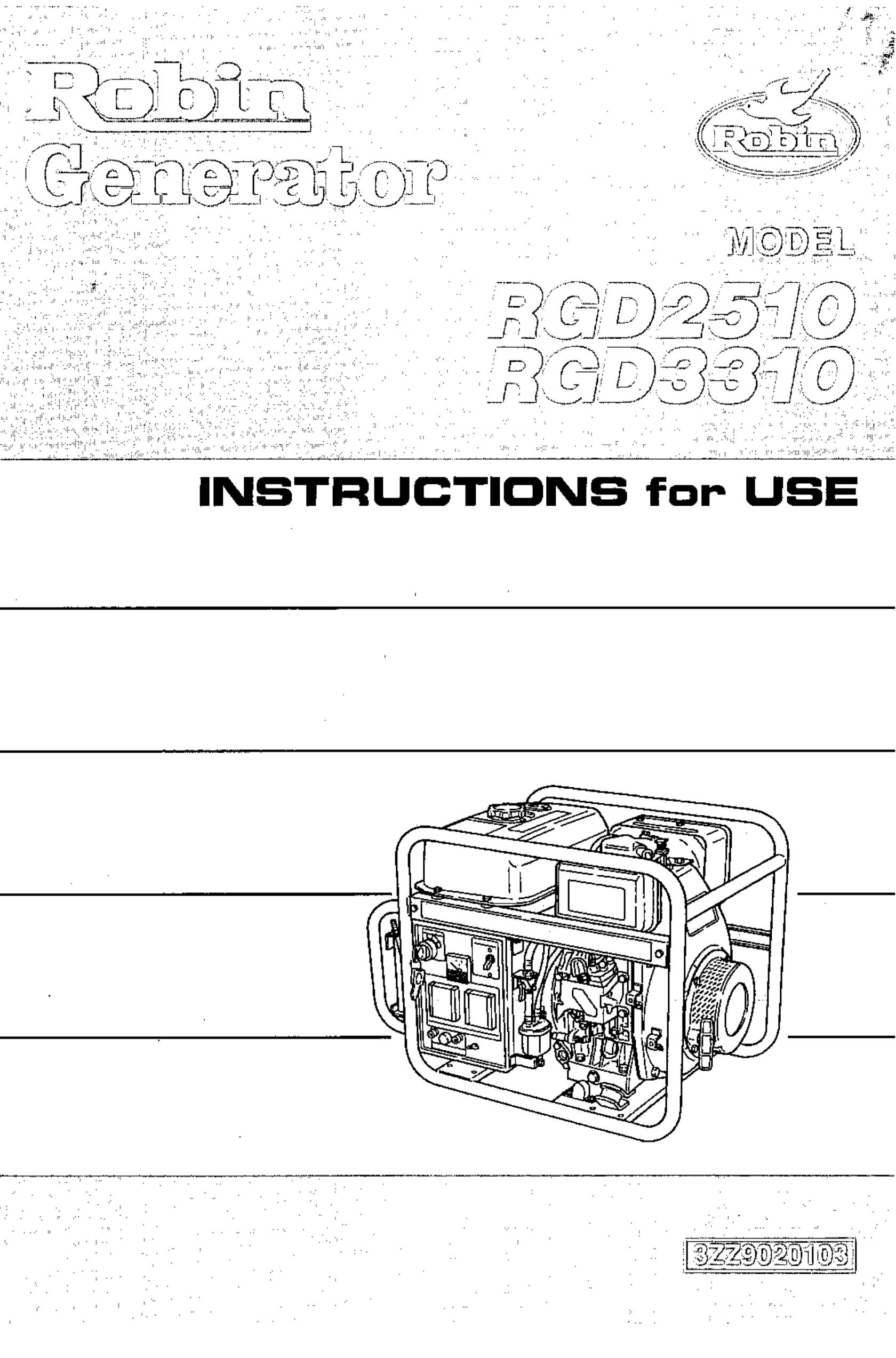 Subaru Robin Power Products RGB3310 Portable Generator User Manual