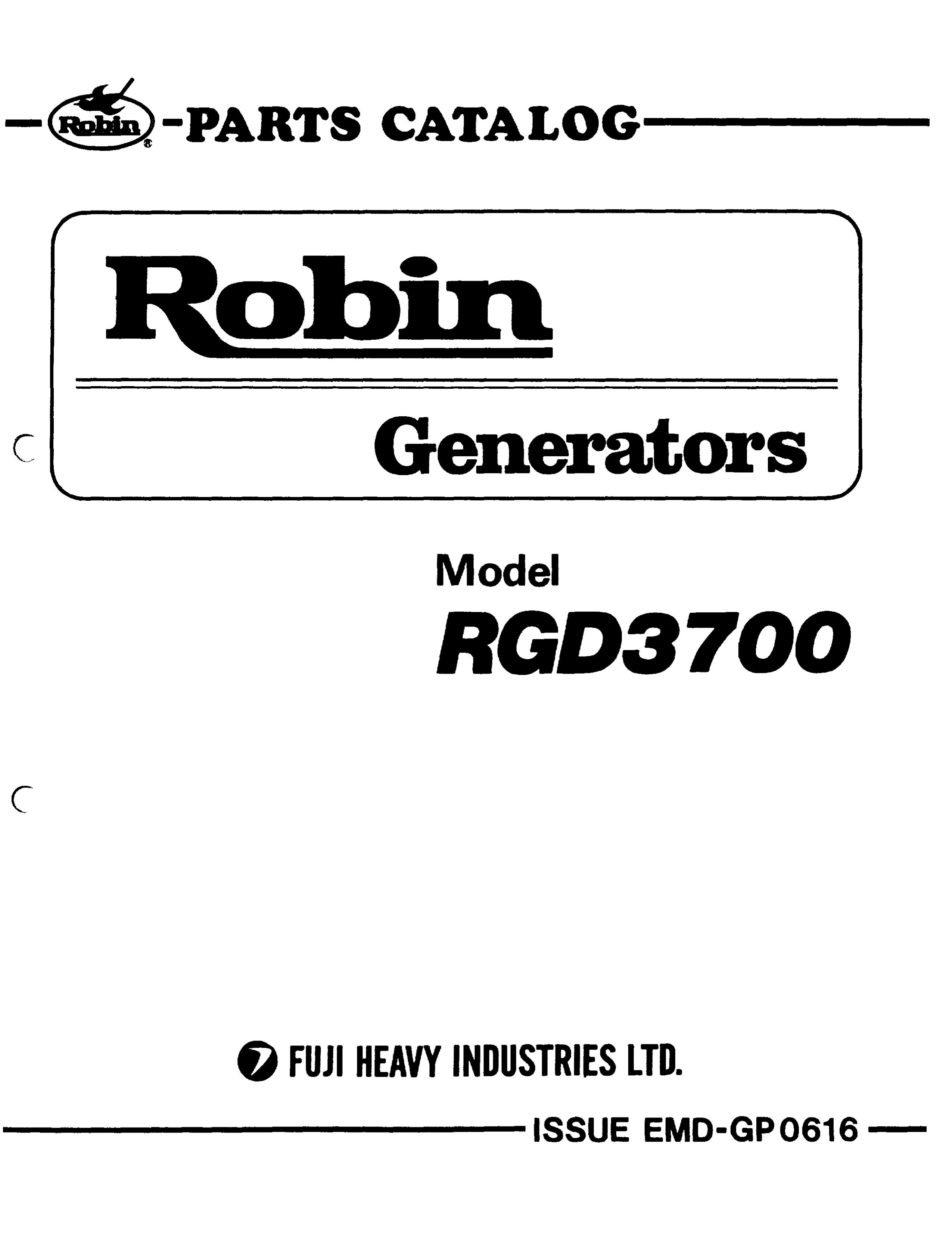 Subaru Robin Power Products RGD3700 Portable Generator User Manual