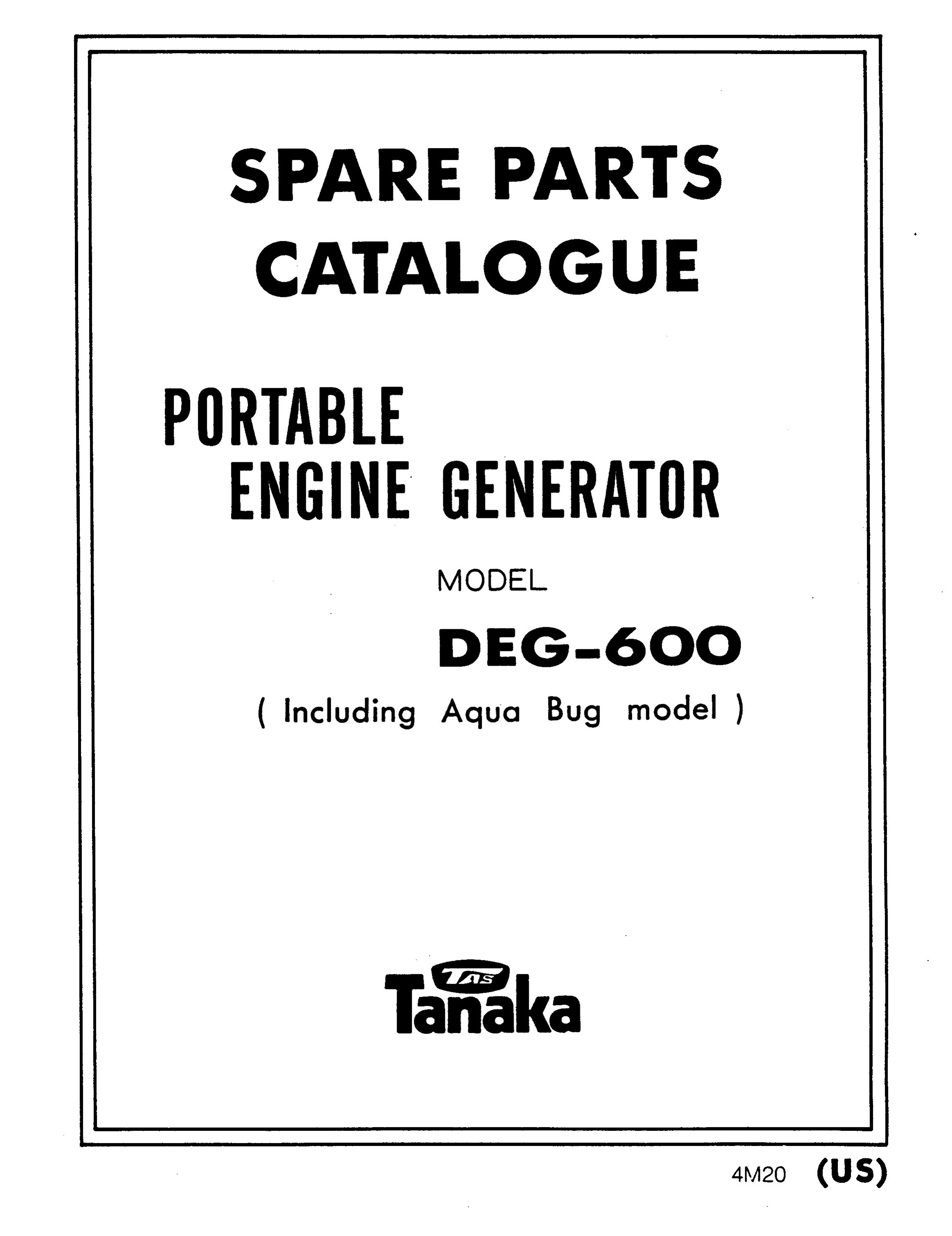Tanaka DEG-600 Portable Generator User Manual